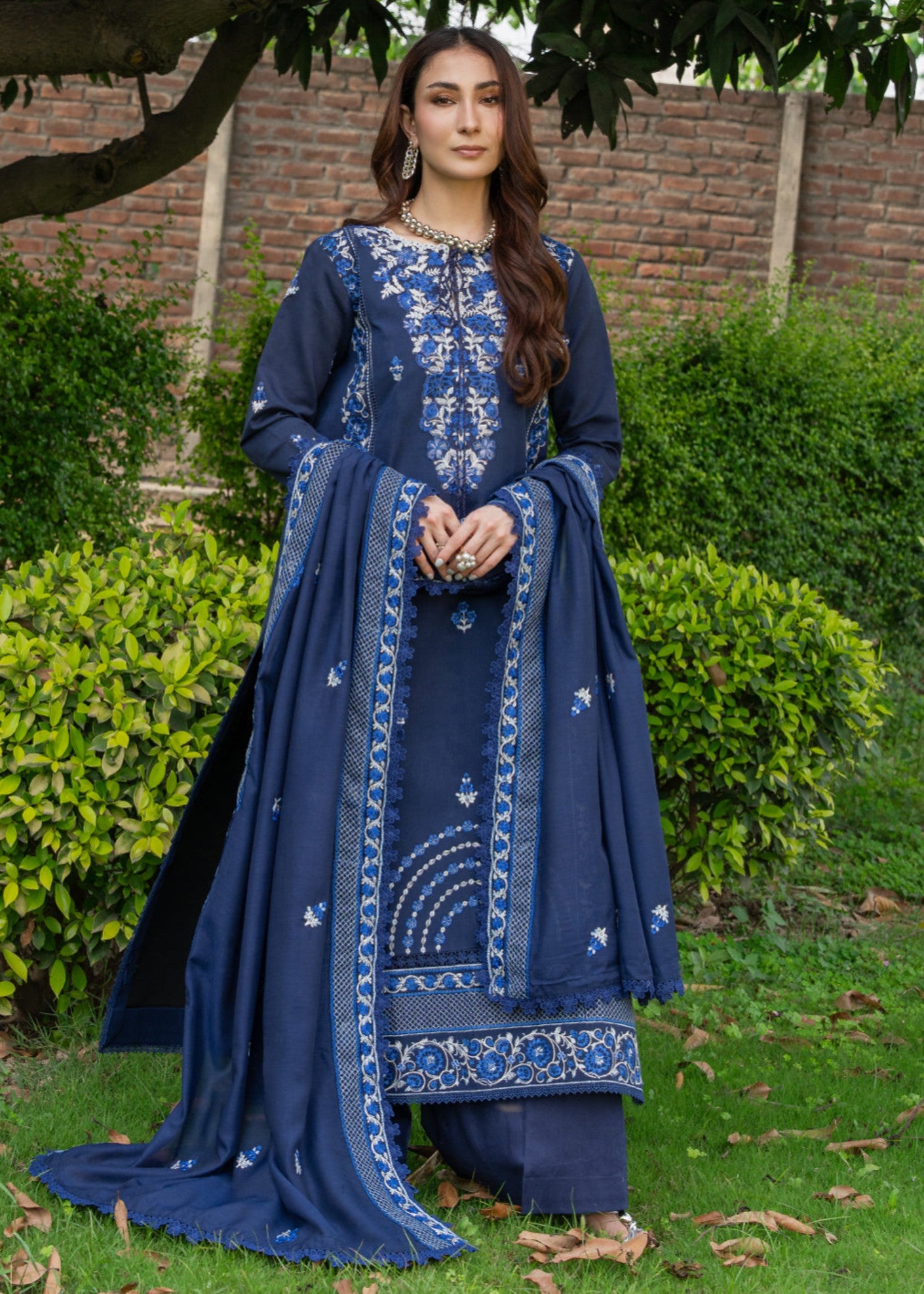 lawn Unstitched in Cobalt blue