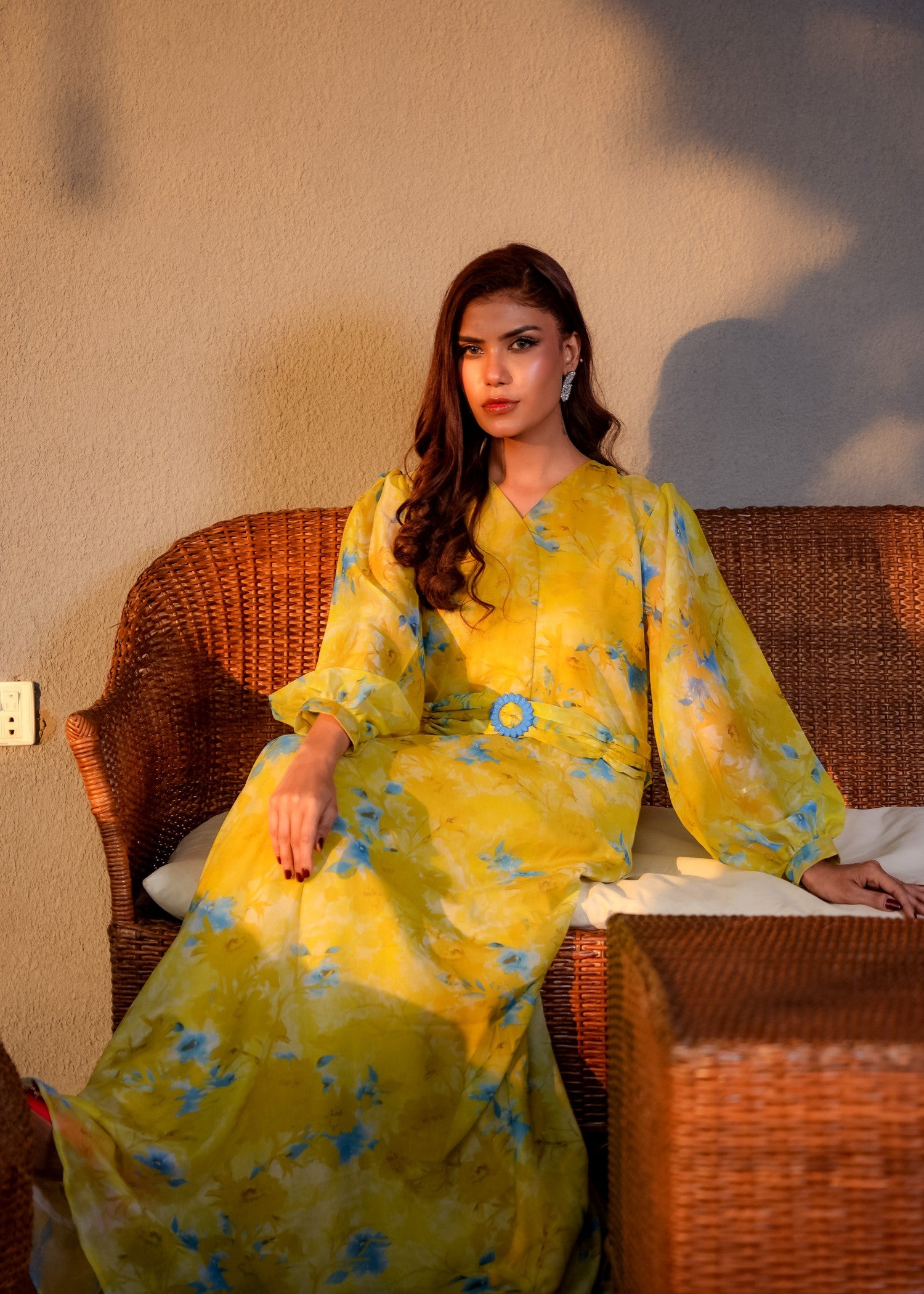 silk charmeuse Maxi in Mellow yellow
