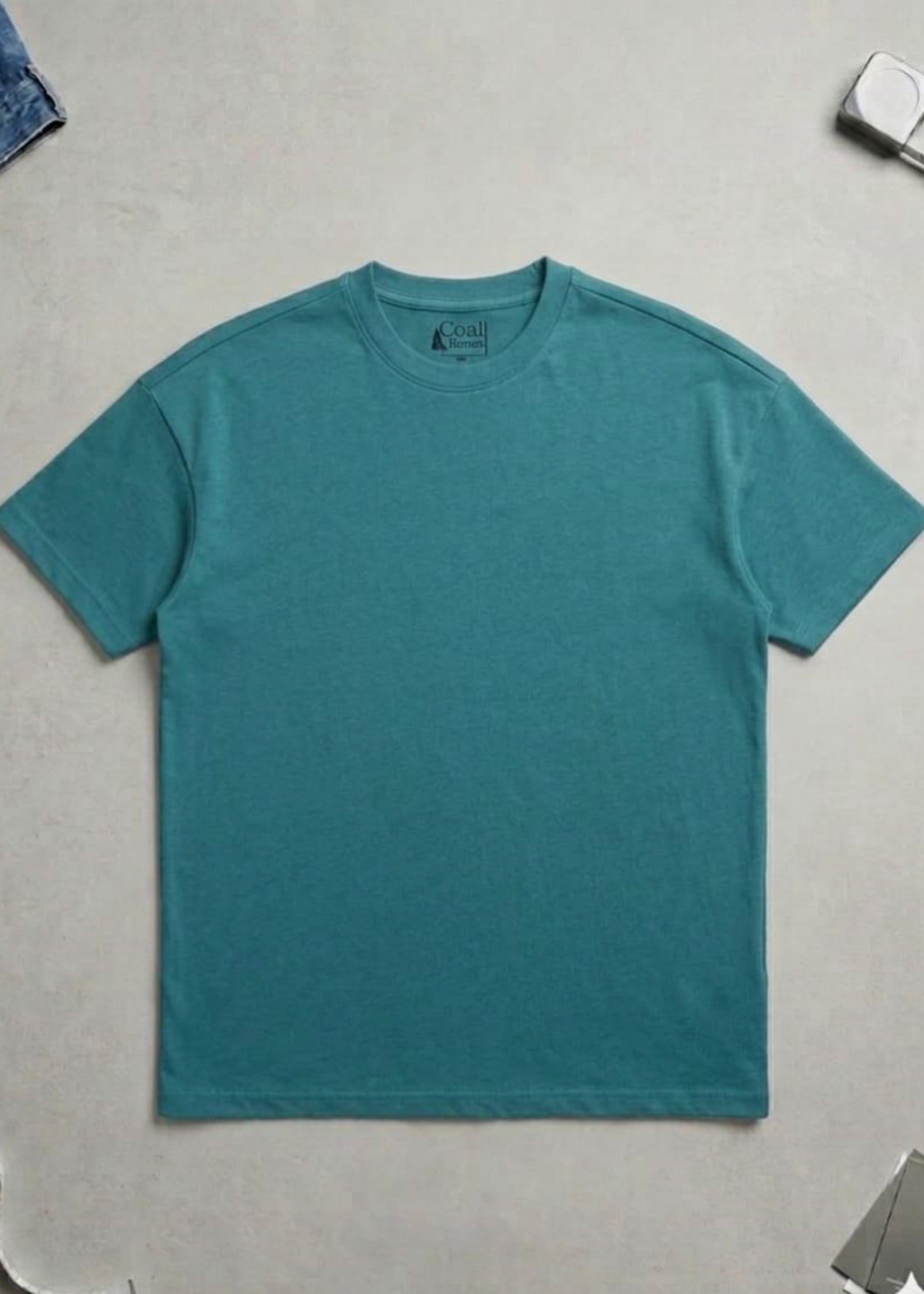 cotton jersey T Shirt in Pacific blue