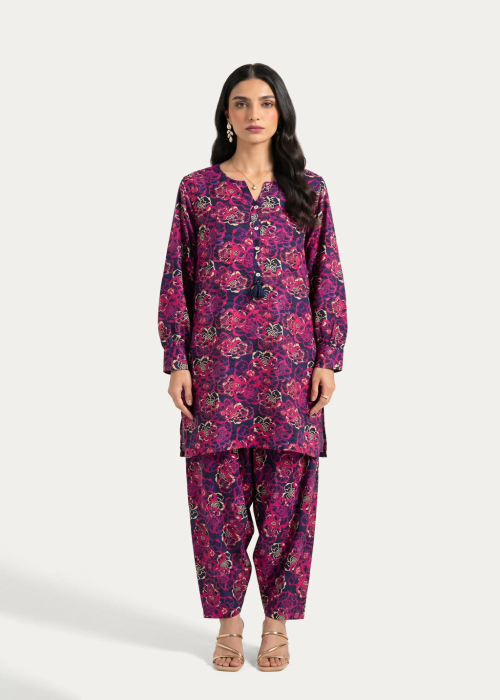 lawn Kurti in Fuchsia