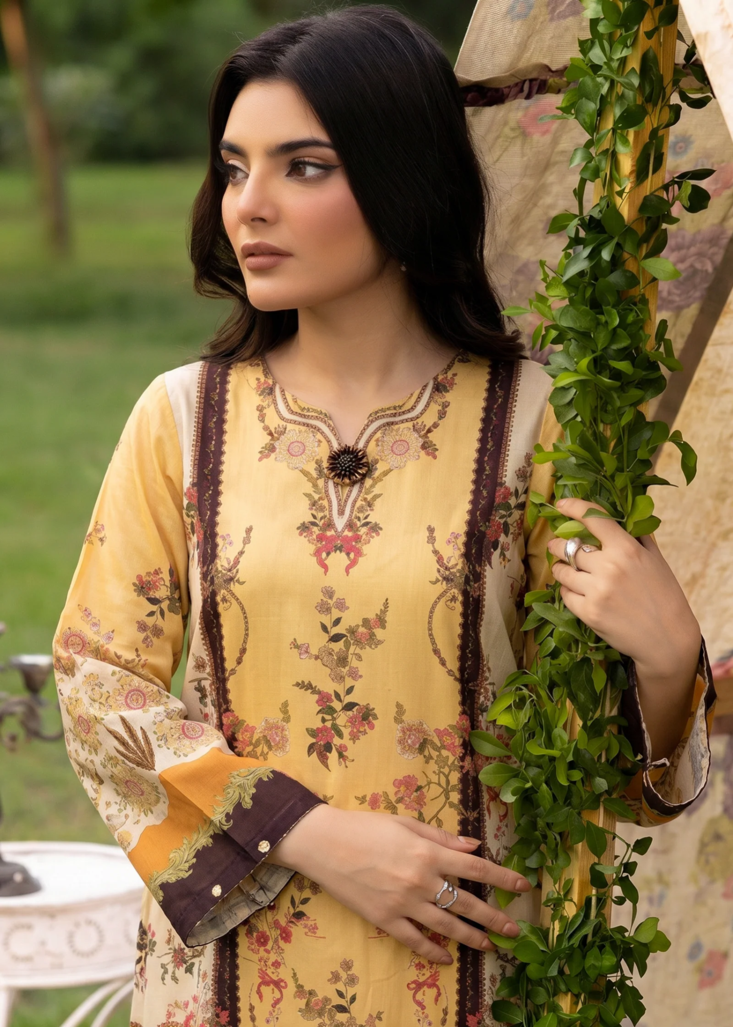 raw silk Kurta Set in Yellow