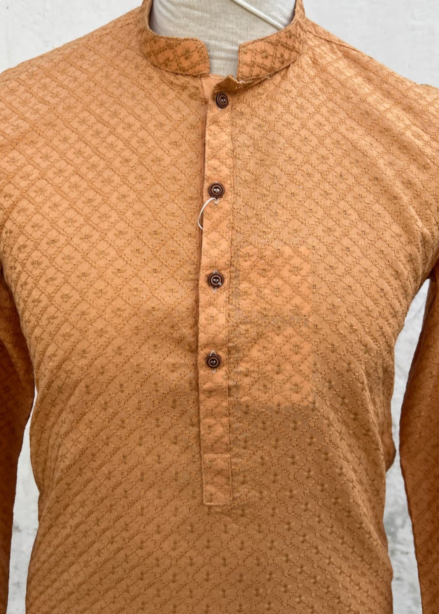 chikankari cotton Kurta in Orange