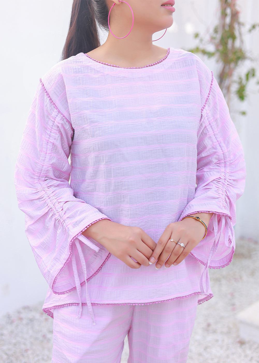 cotton Co ord Sets in Light pink