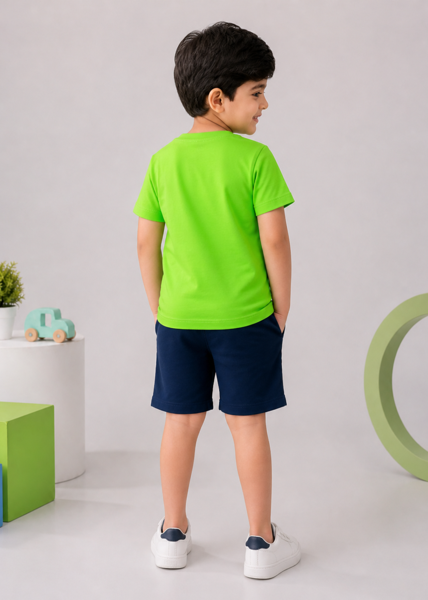 single jersey knit T Shirt in Bright green