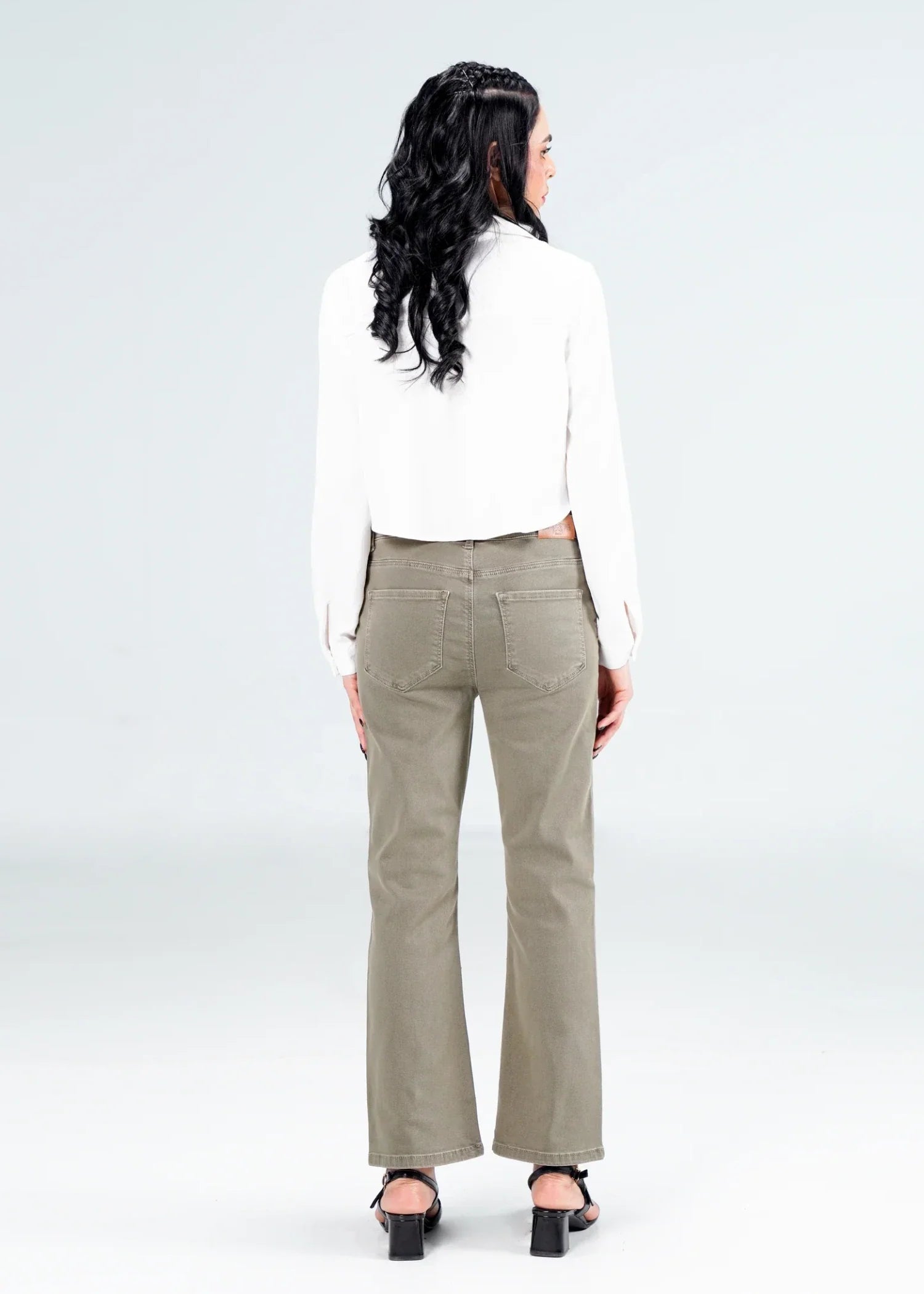 stretch denim Jeans in Sage green