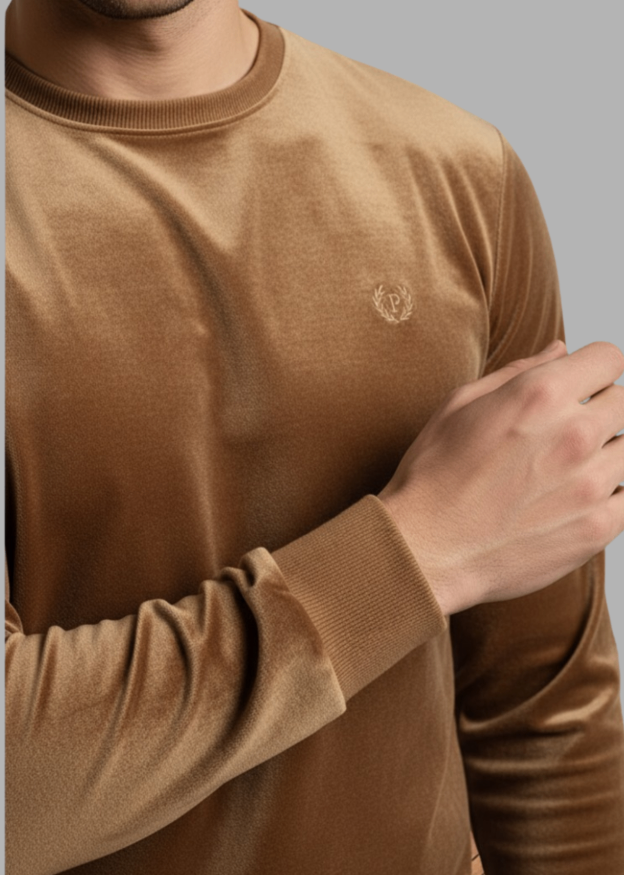 pinwale corduroy Sweatshirt in Camel brown