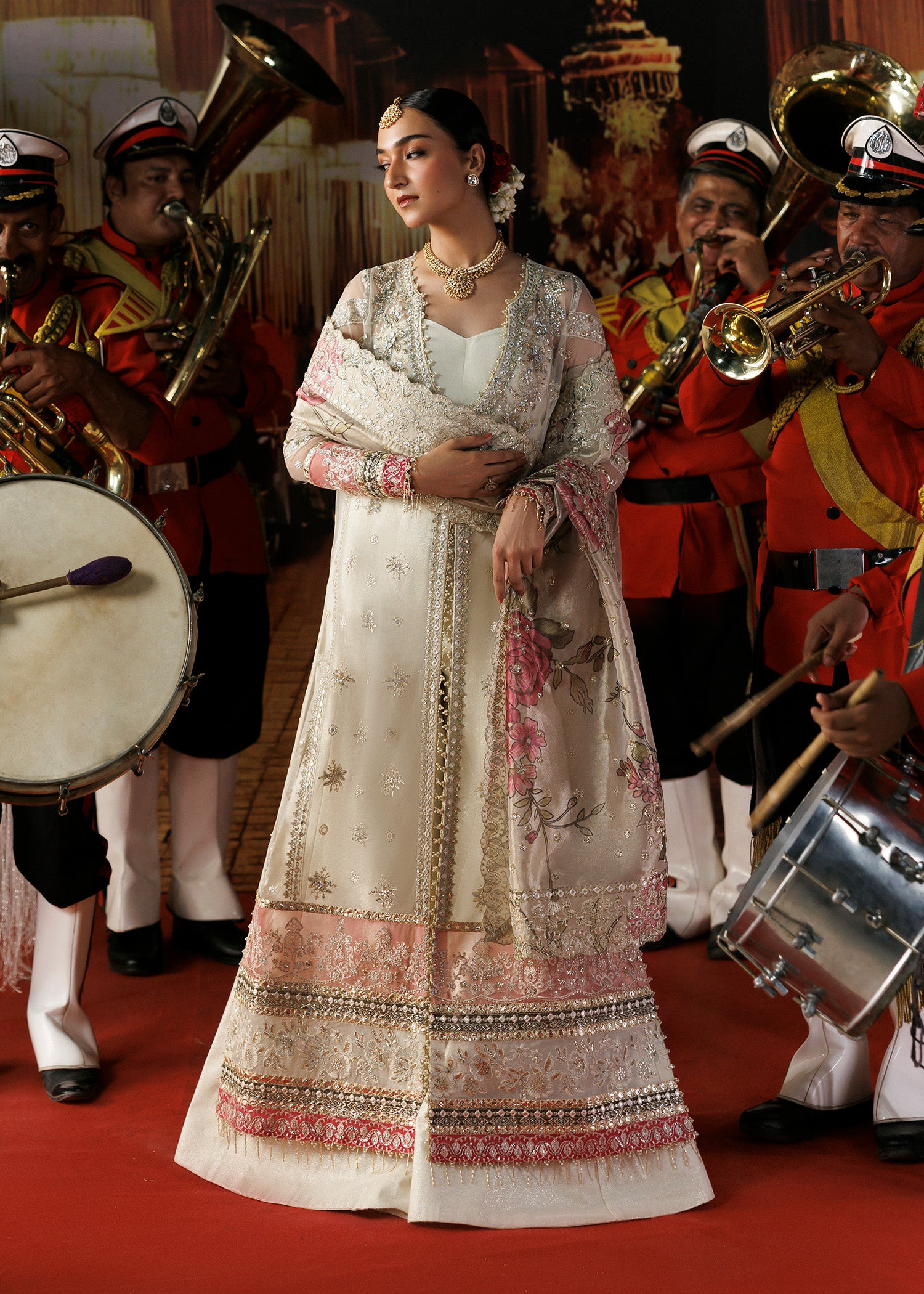 polyester Unstitched in Ivory, white