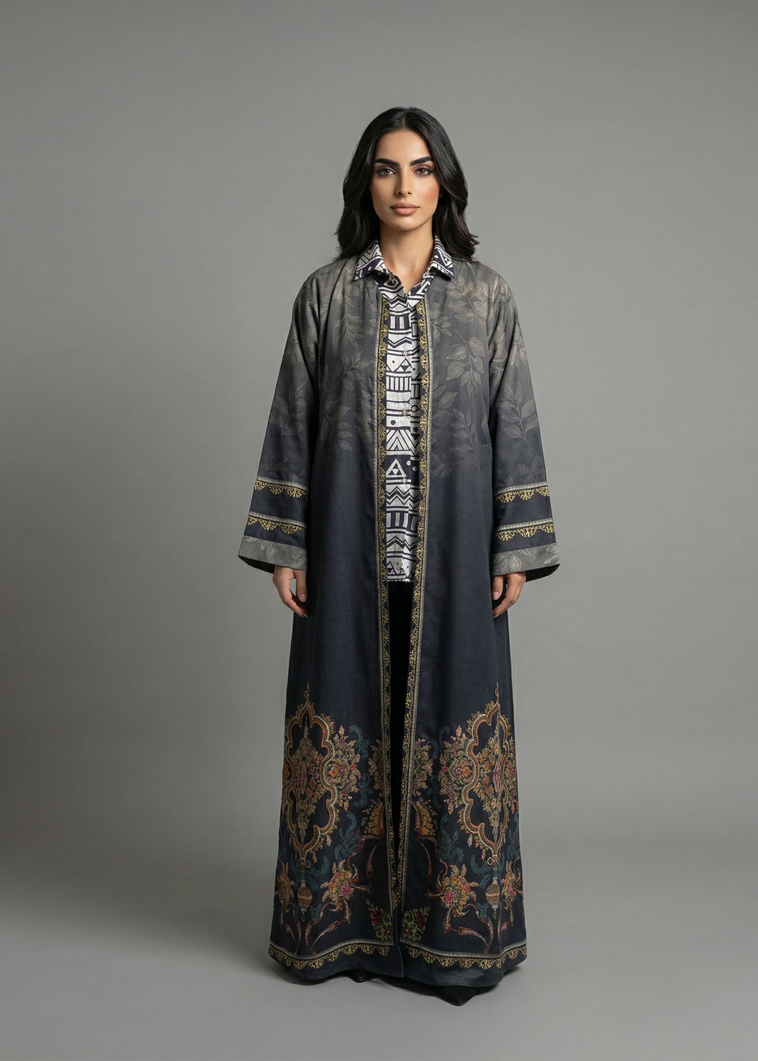 silk Abaya in Multi