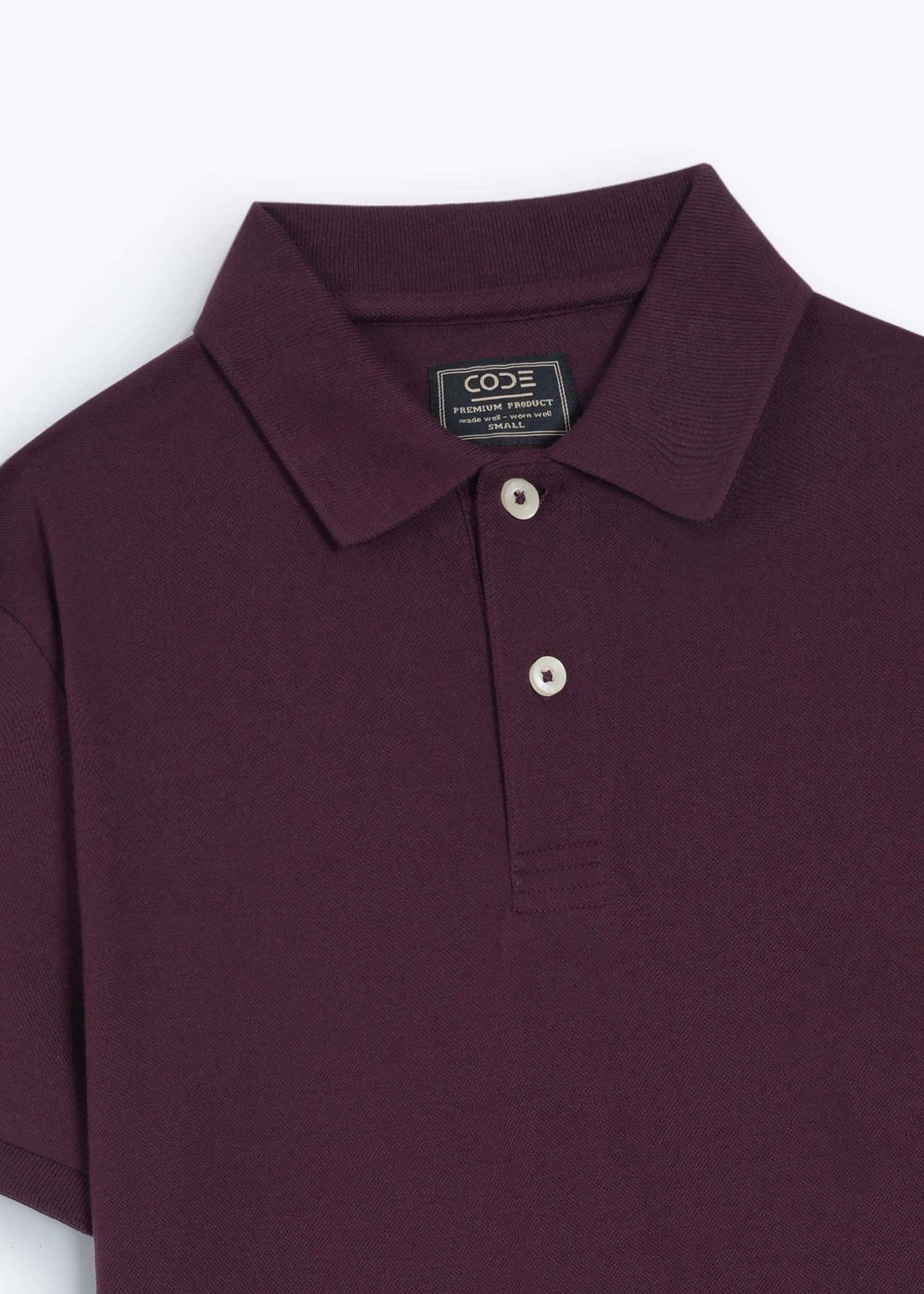 cotton Polo Shirt in Plum
