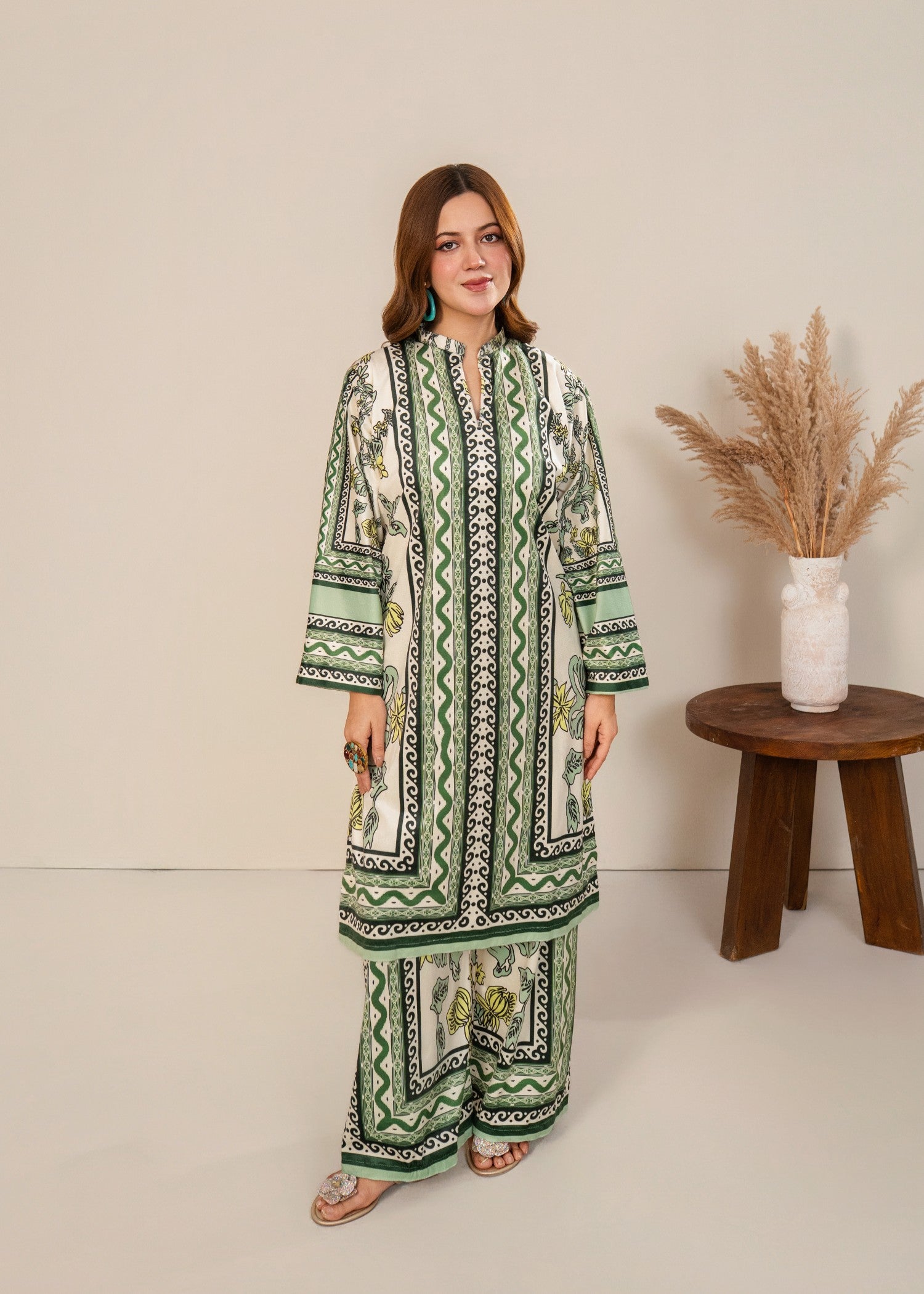 velvet Co Ord Sets in Pistachio green