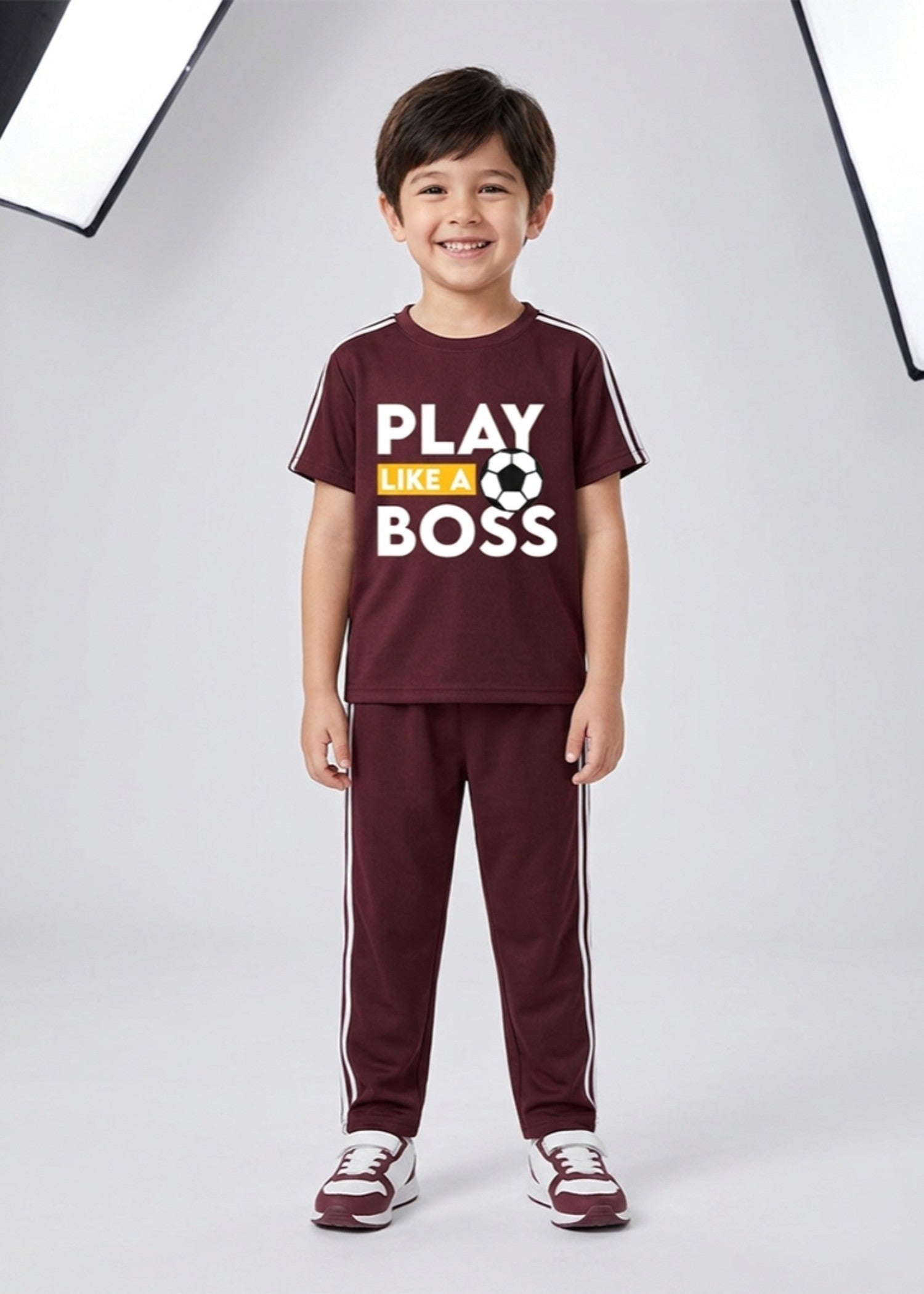 cotton Tracksuit in Maroon