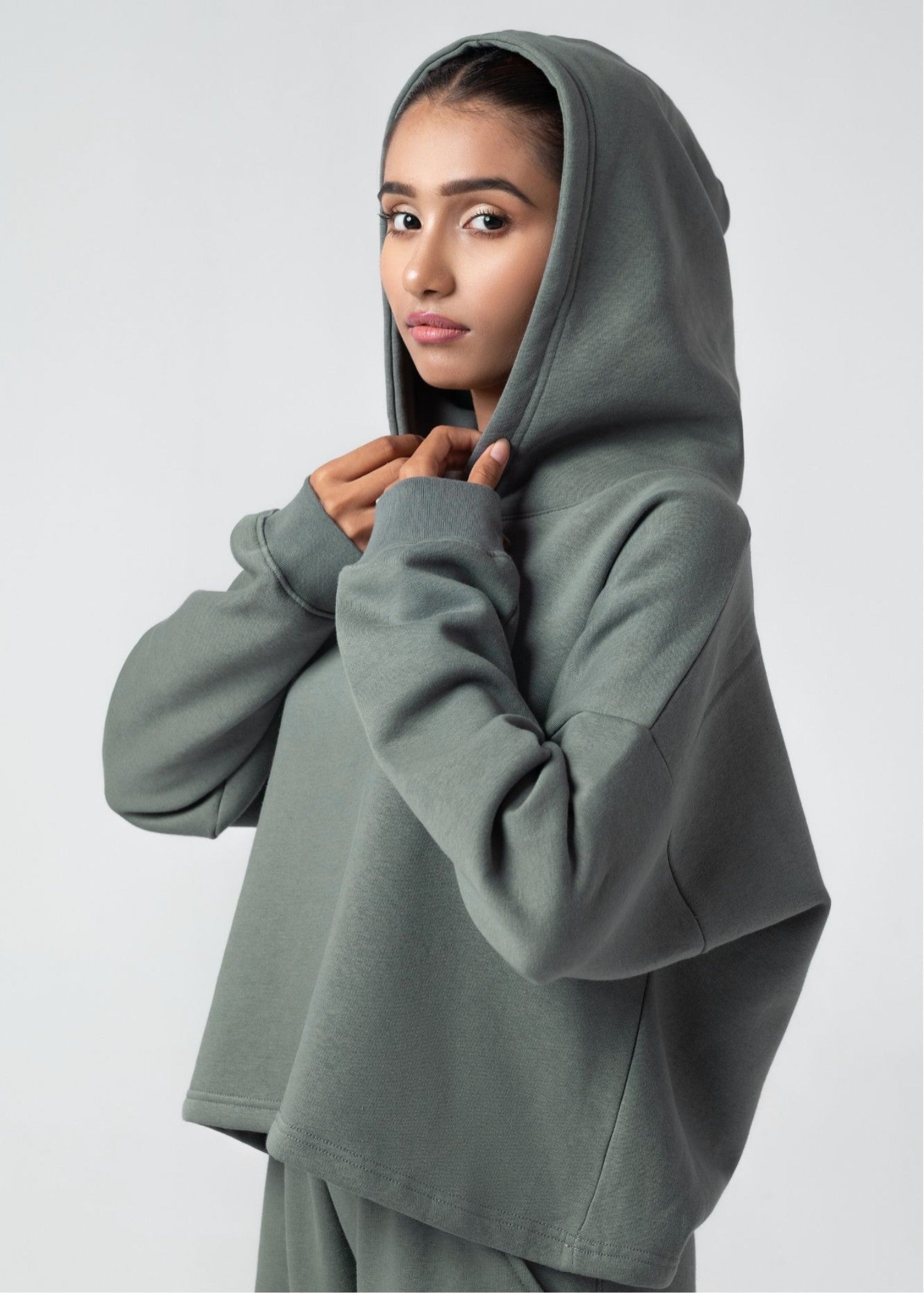 fleece Co Ord Sets in Moss green