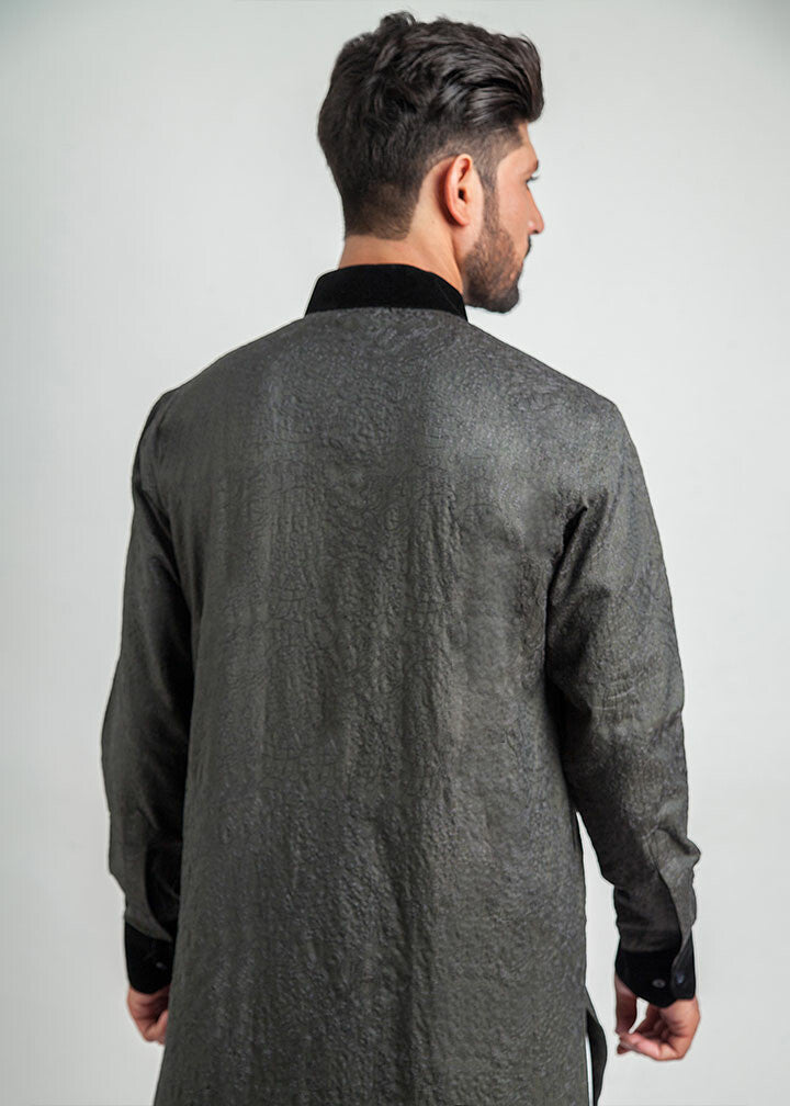 viscose Kurta in Slate grey