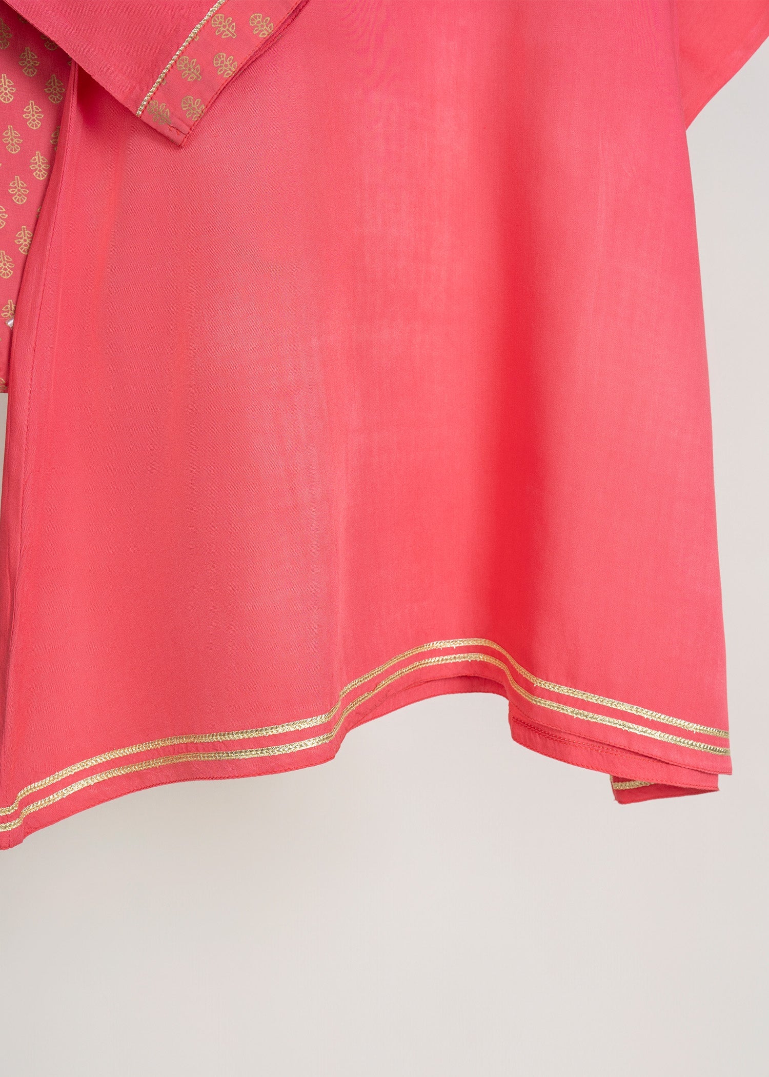 viscose Kurta Set in Coral pink