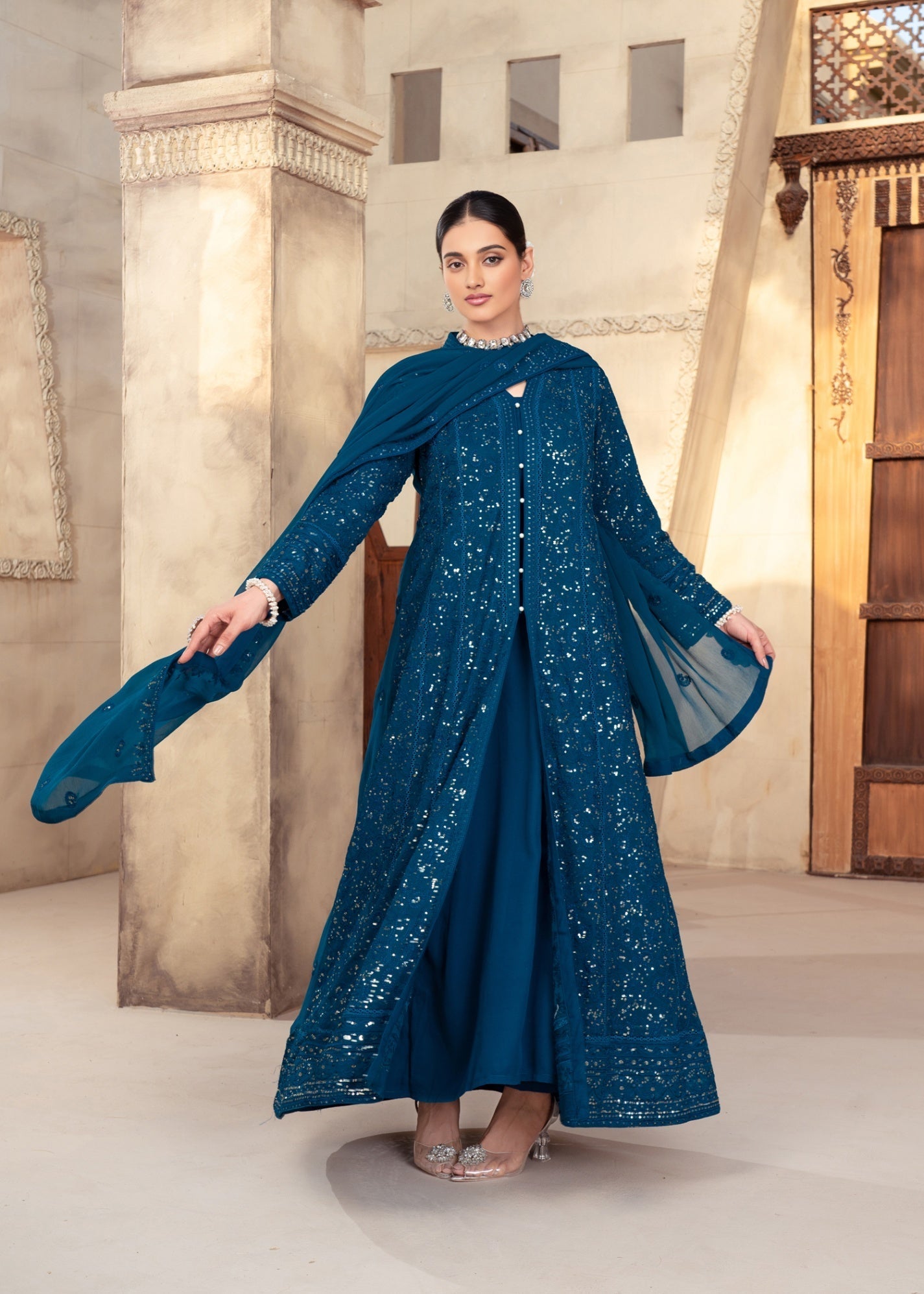 chiffon Maxi in Teal