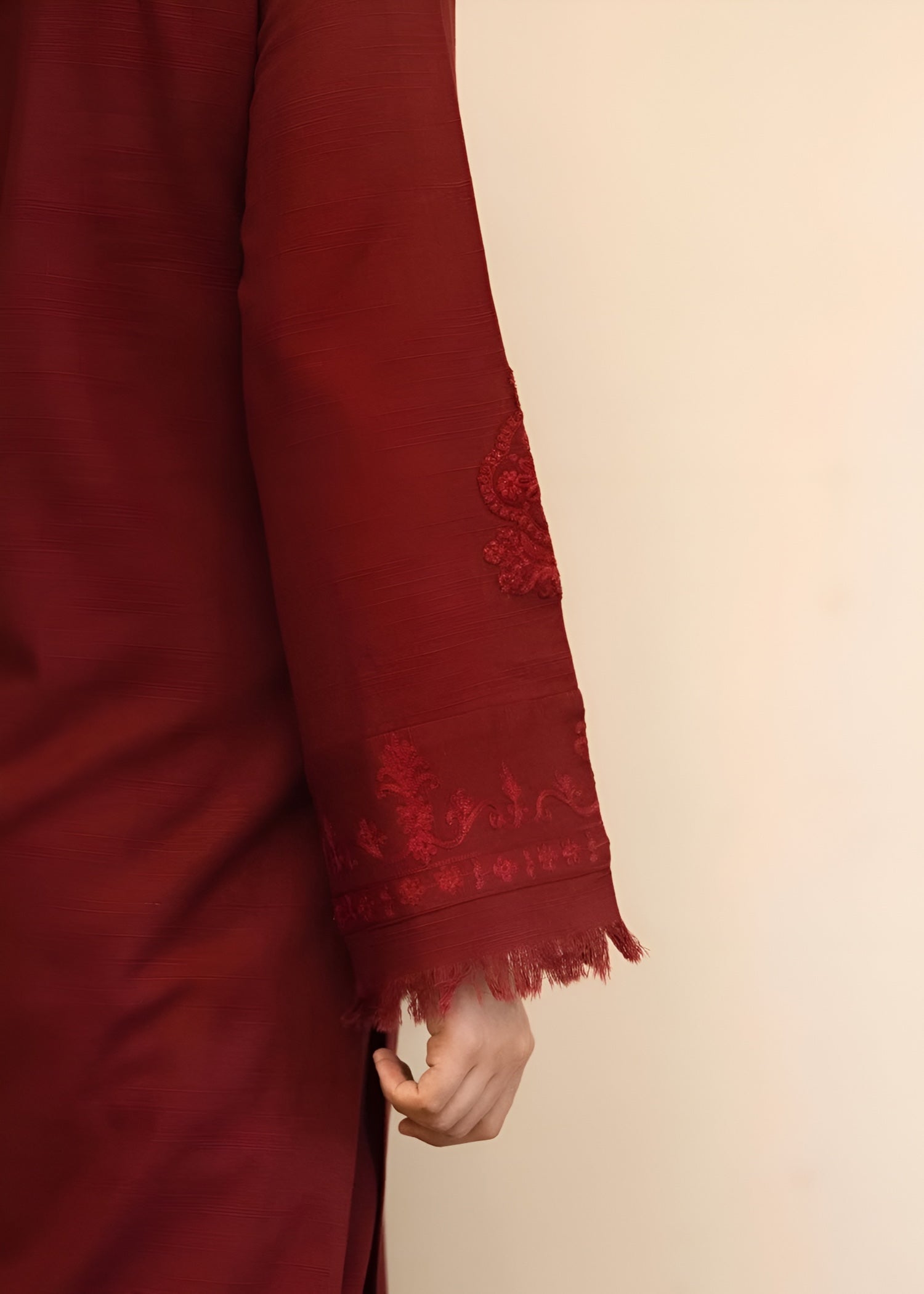 cotton viscose Kurta Set in Maroon