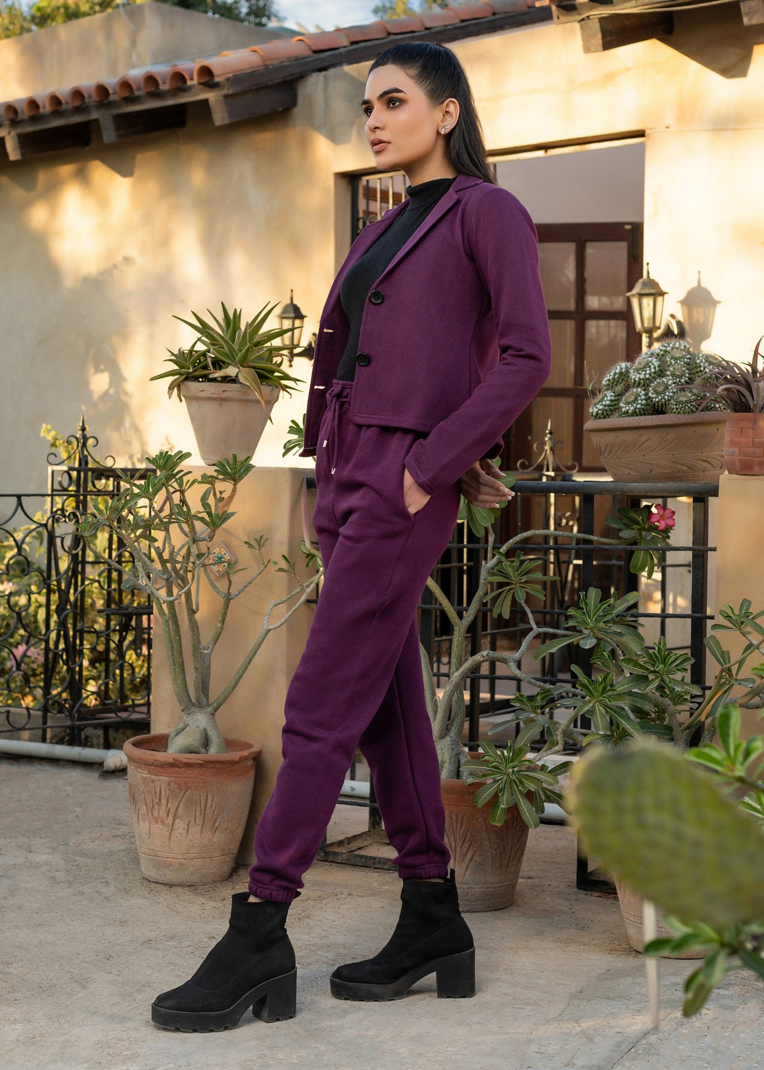 fleece Co Ord Sets in Purple
