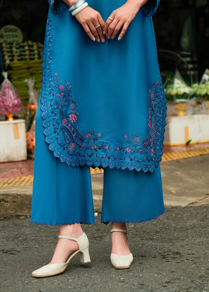 fine khaddar Kurta Set in Azure