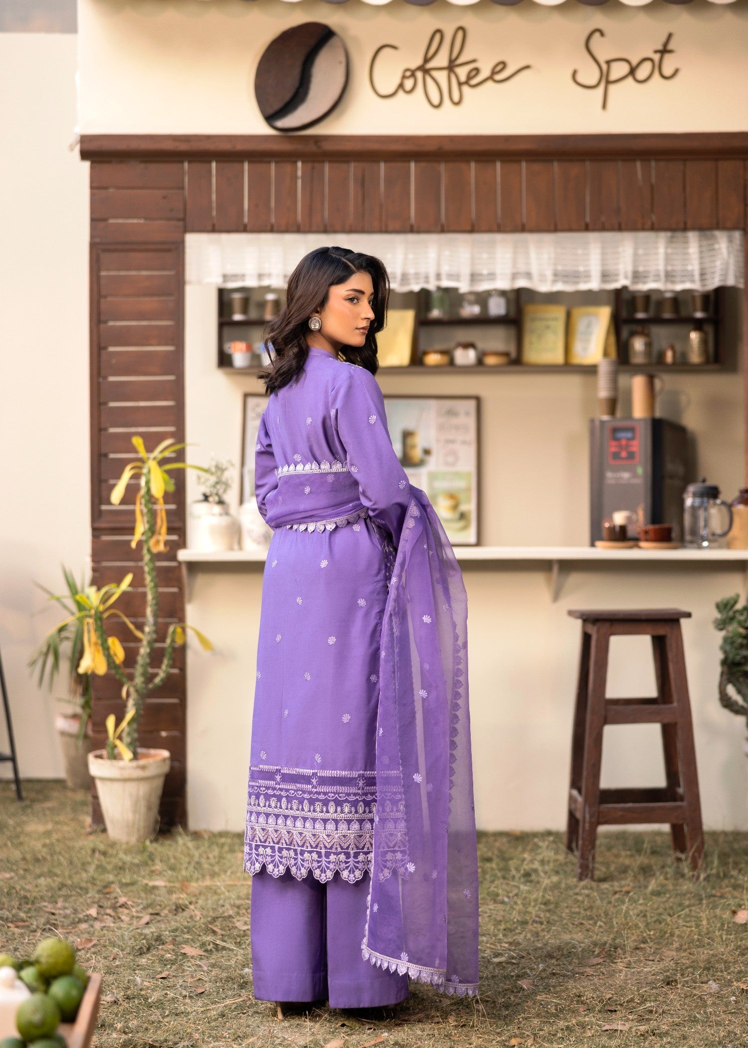 viscose Kurta Set in Bright lavender