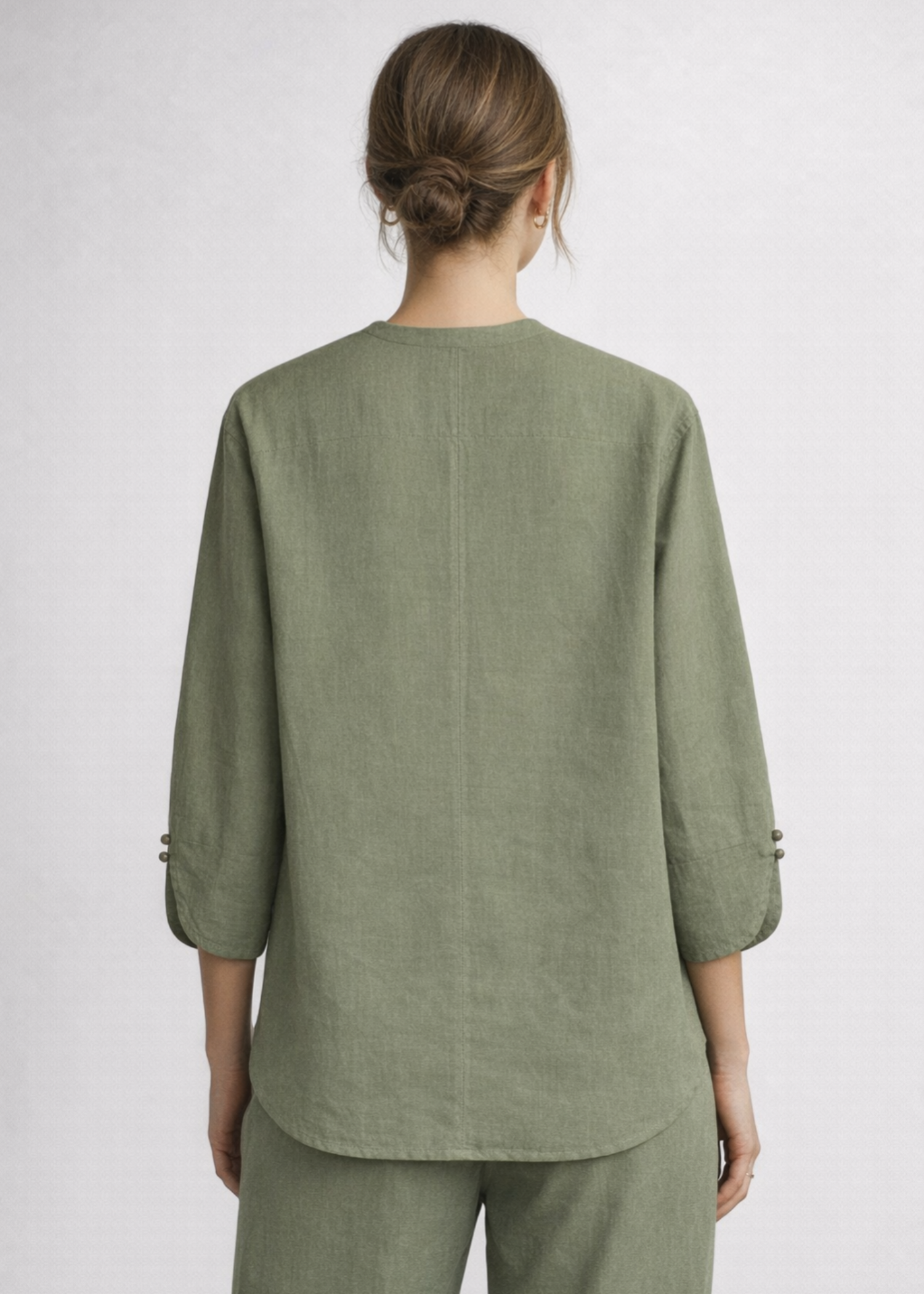 cotton linen Top in Sage green
