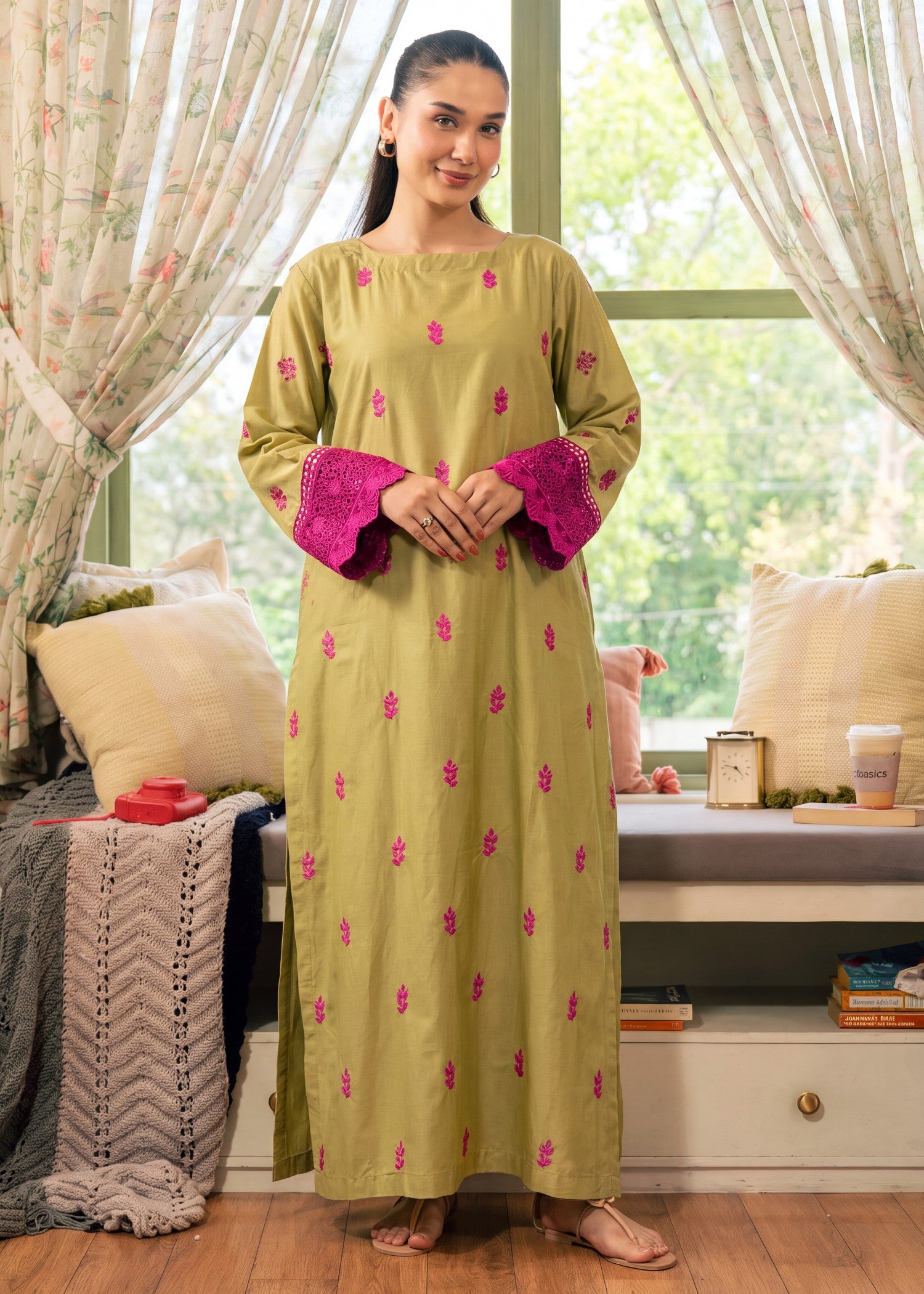lawn Kurta Set in Flax