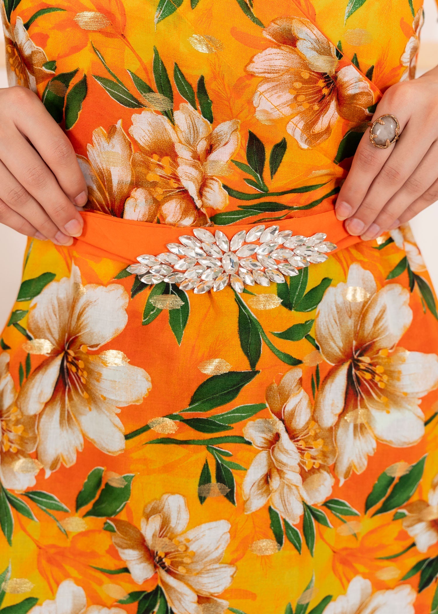 lawn Maxi in Pumpkin orange
