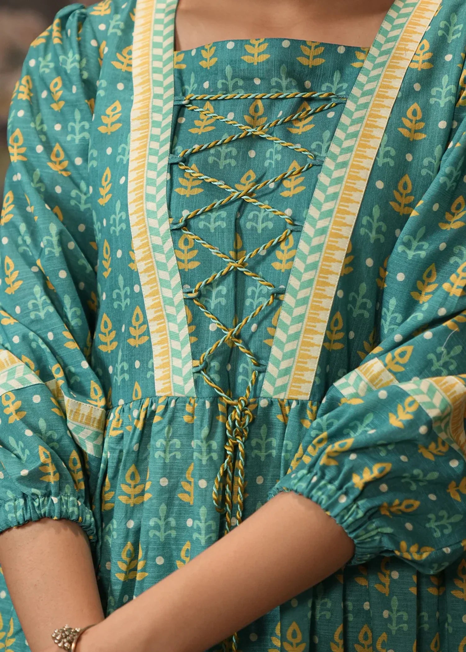 khaddar Unstitched in Sea green