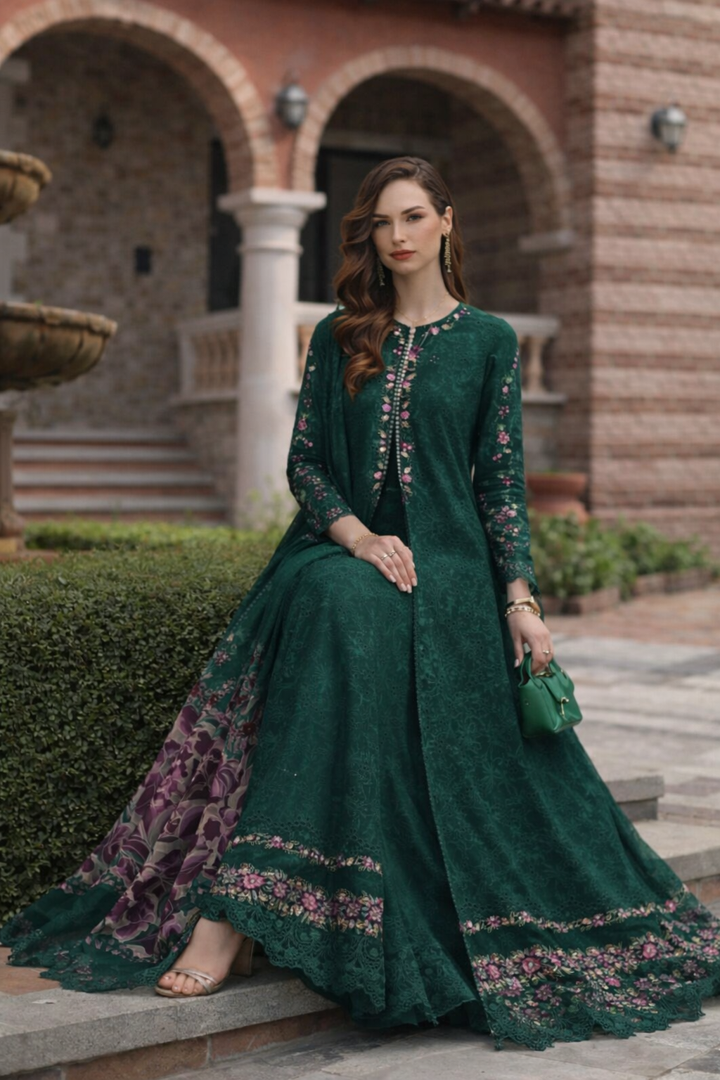 Luxury Eid Schiffli Laserkari Lawn – D1 - A - Sorina