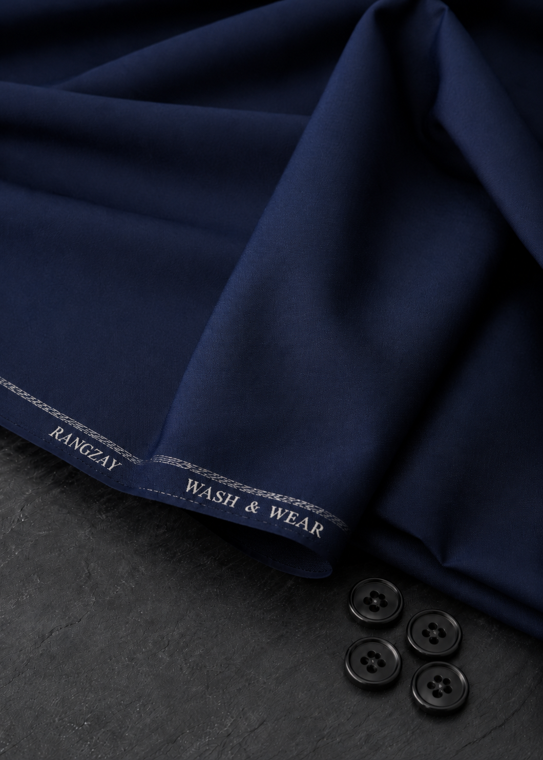 wash & wear Unstitched in Navy blue