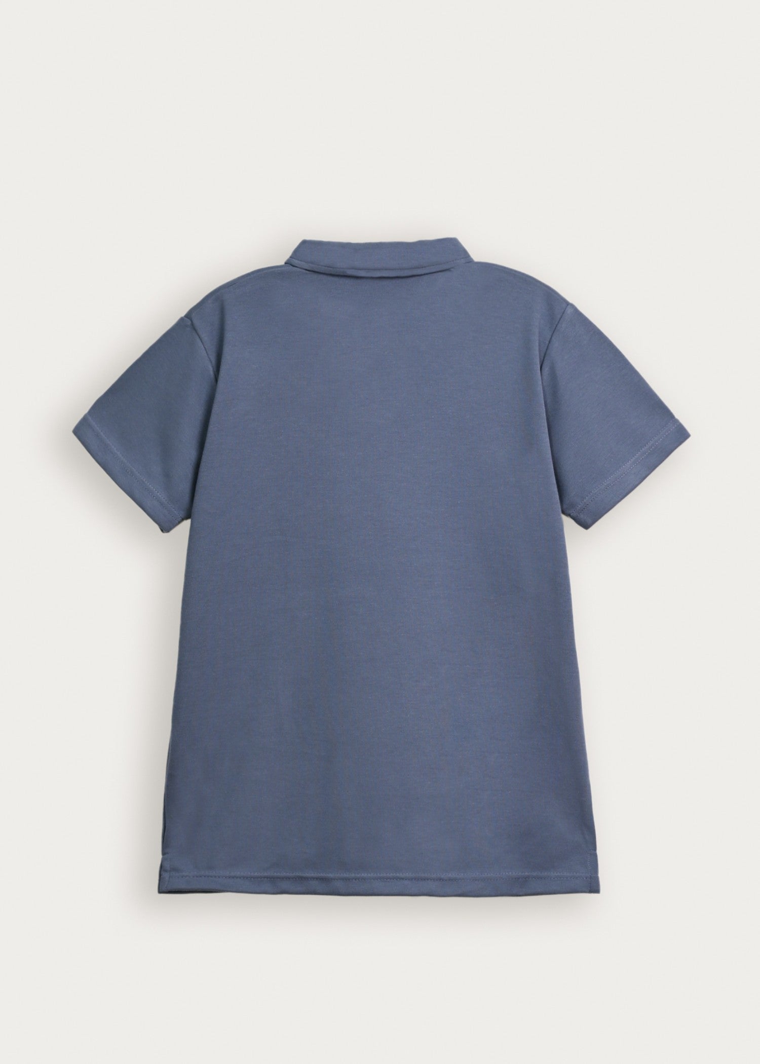 interlock knit Polo Shirt in Steel blue