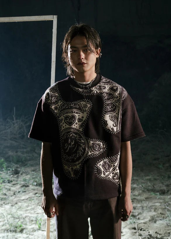 fleece T Shirt in Maroon
