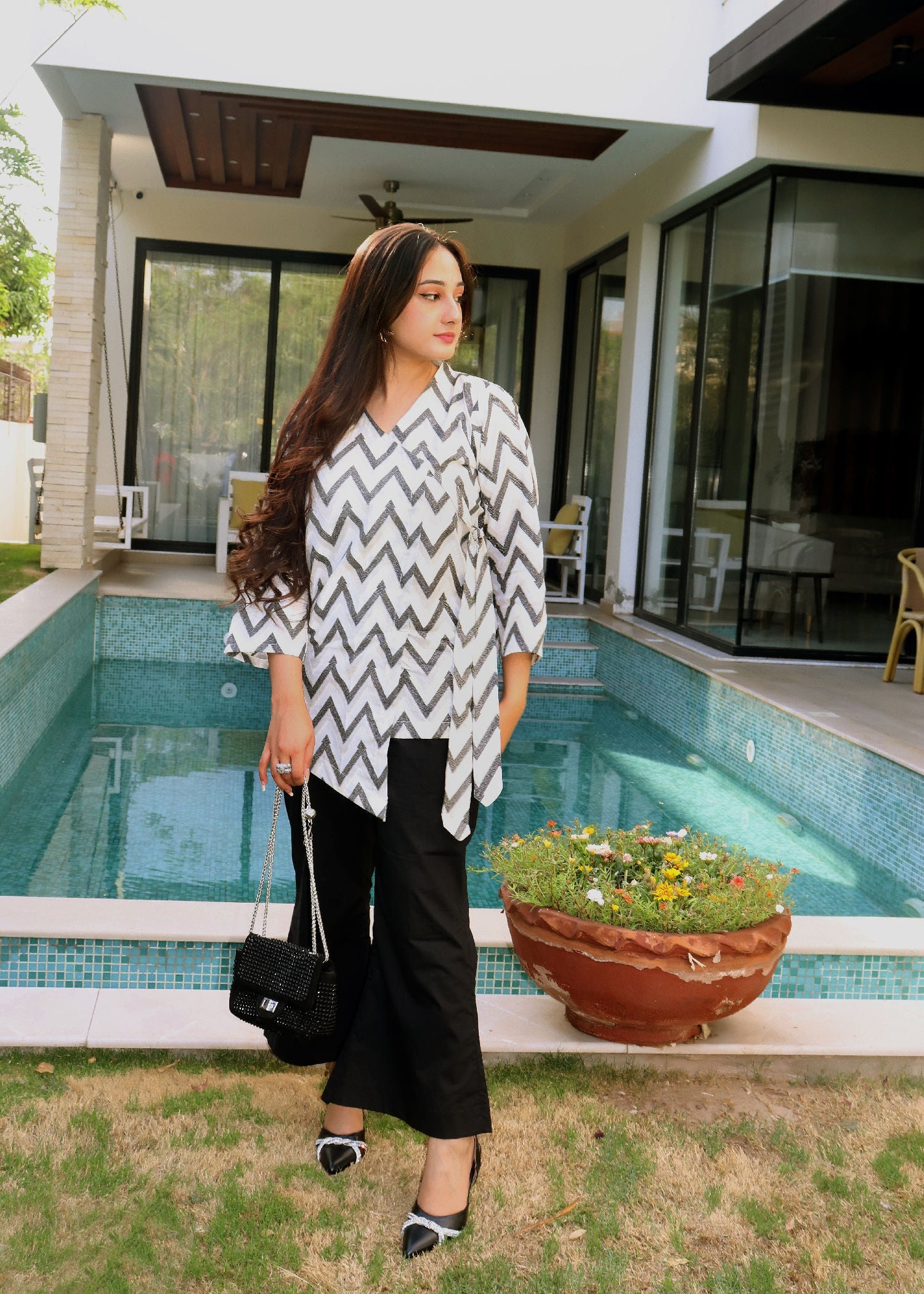 jacquard Co Ord Sets in White