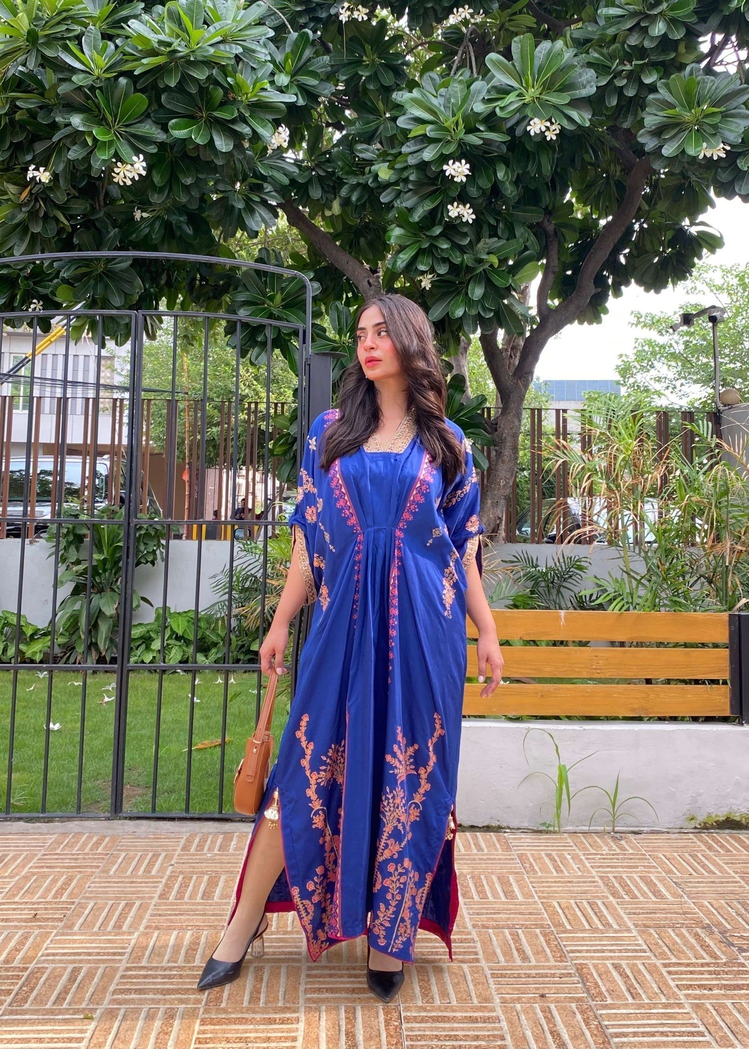 viscose Kaftan in Royal blue