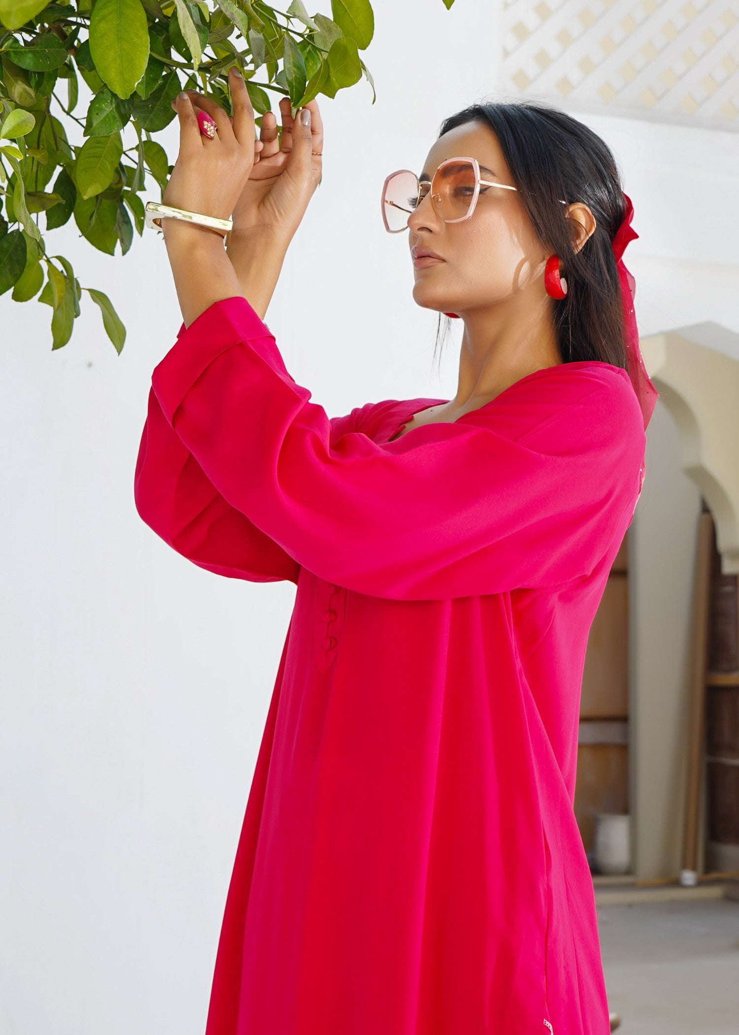 irish linen Co Ord Sets in Red