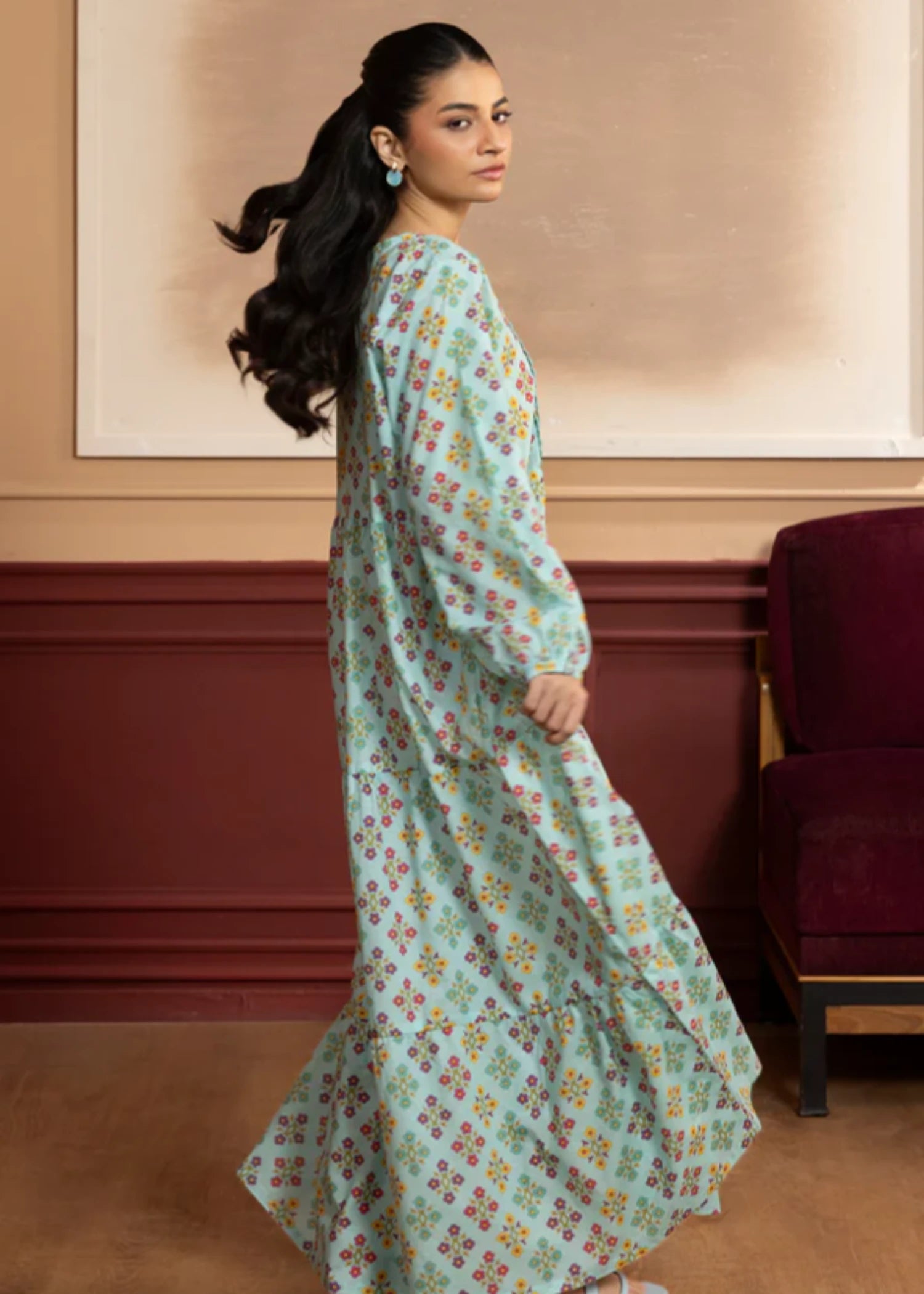 lawn Maxi in Light blue