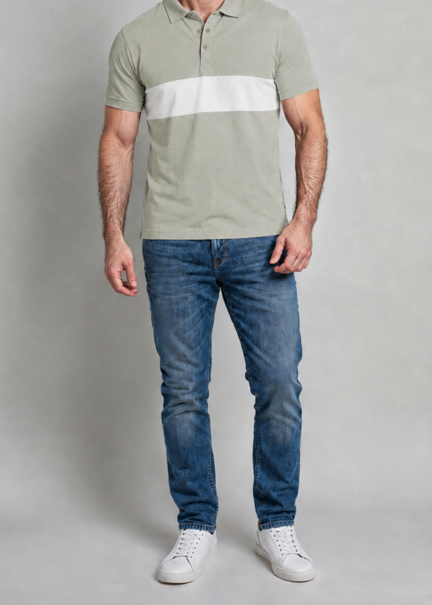 polycotton Polo Shirt in Sage green