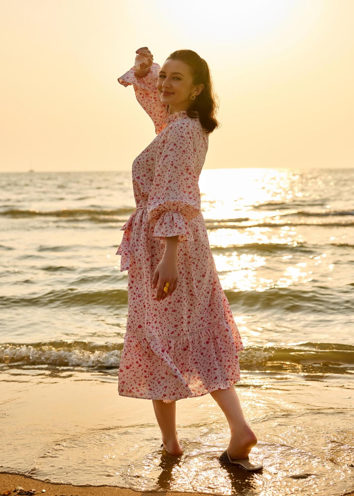 crepe Dress in Blush pink