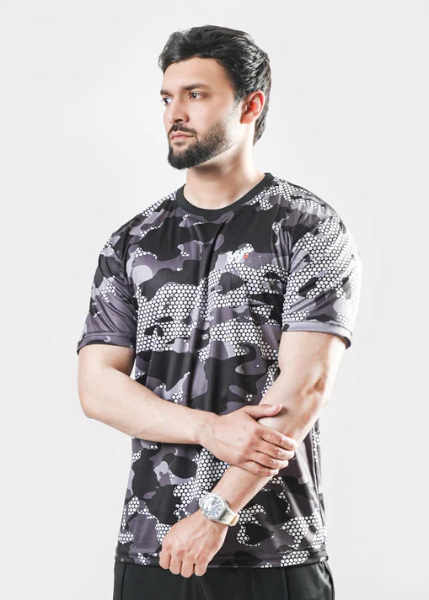fleece T Shirt in Grey