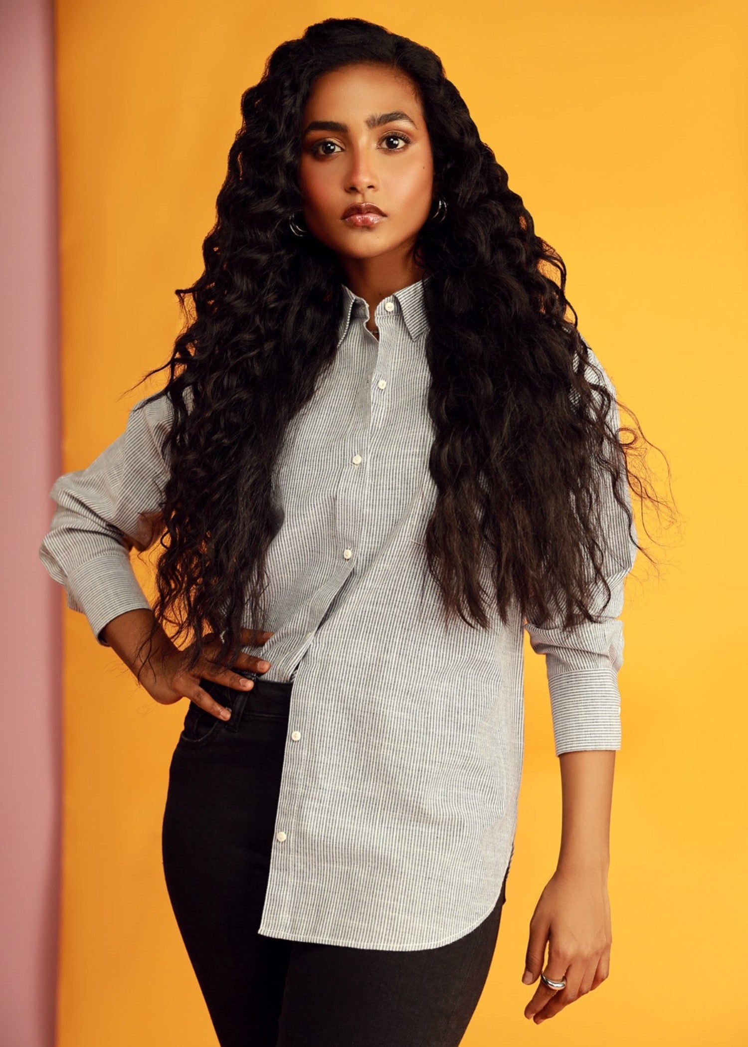 poplin Top in Grey