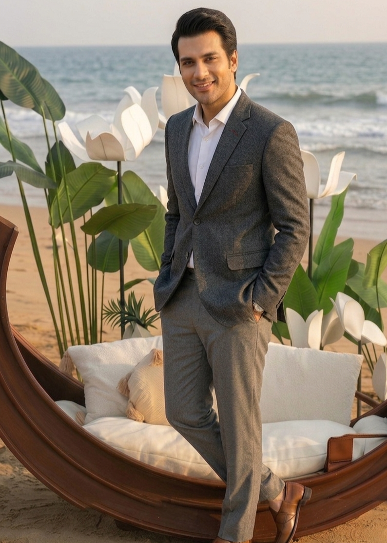 wool Blazer in Grey