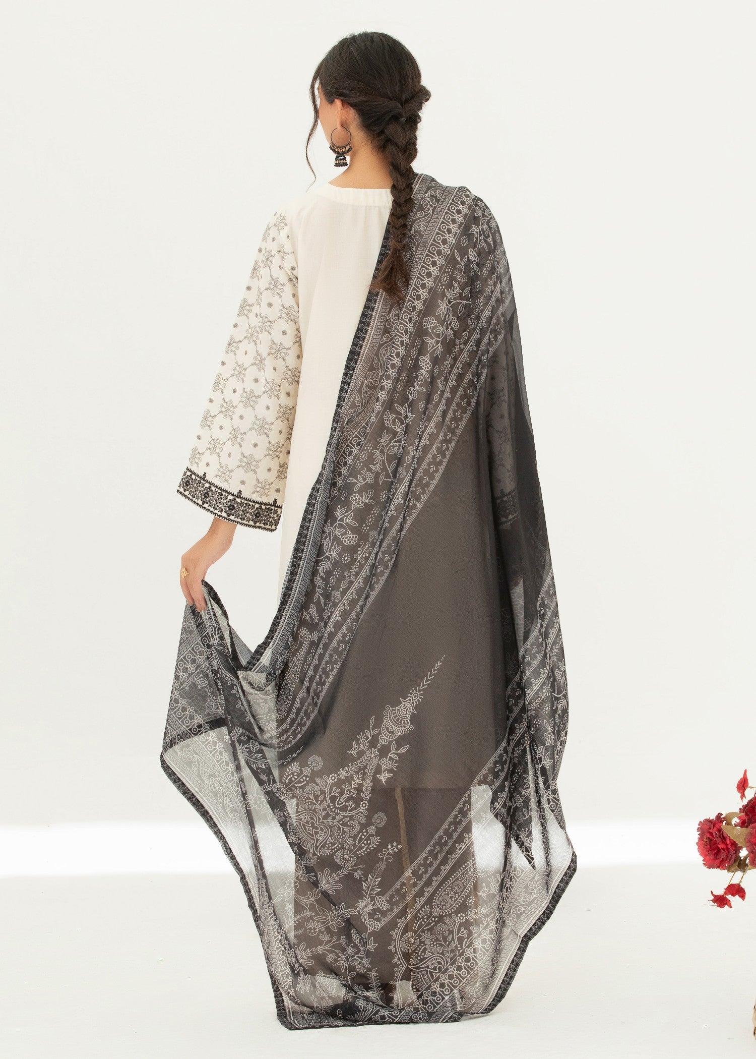 cotton Kurta Set in White