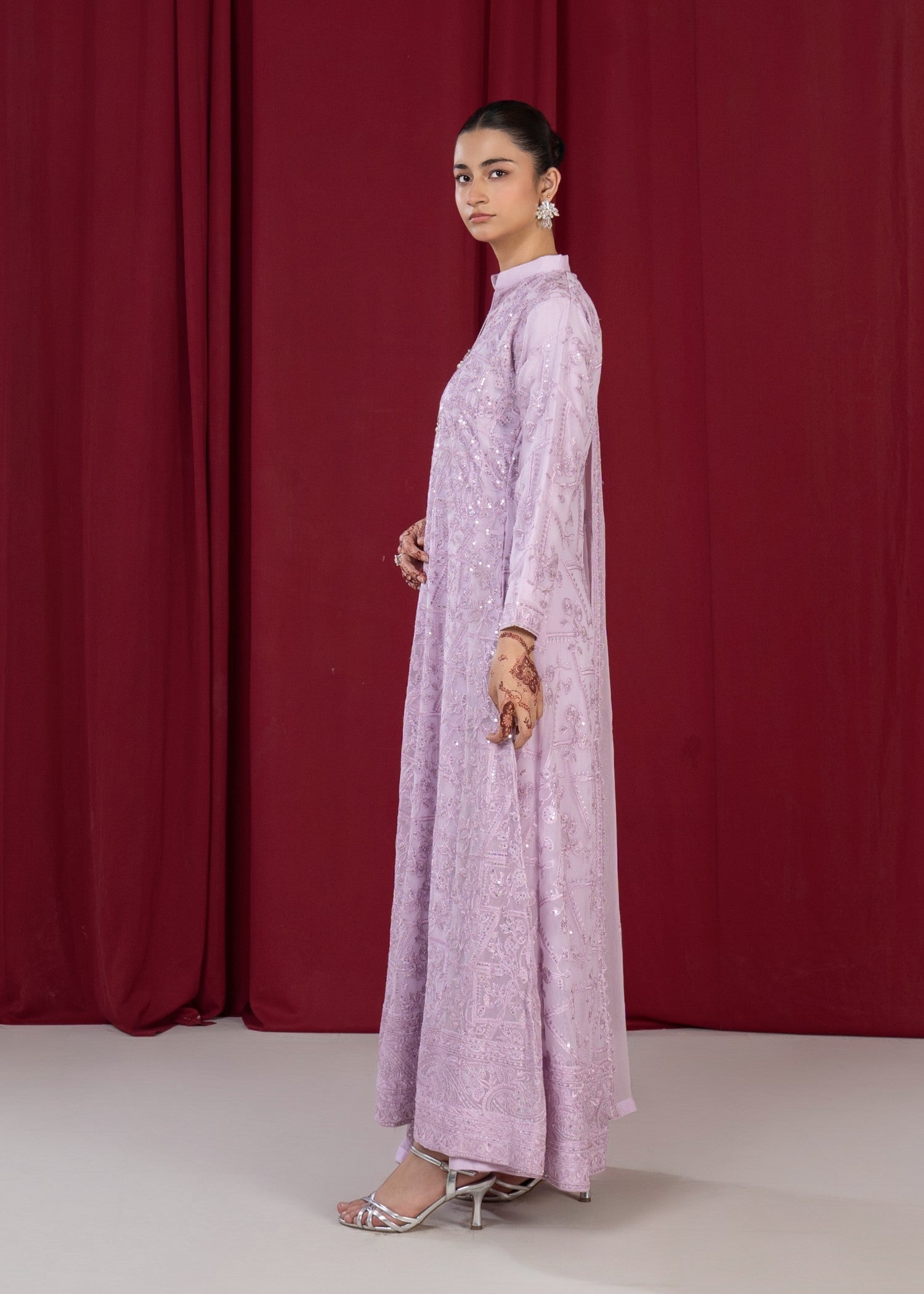 bemberg crinkle chiffon Maxi in Lilac