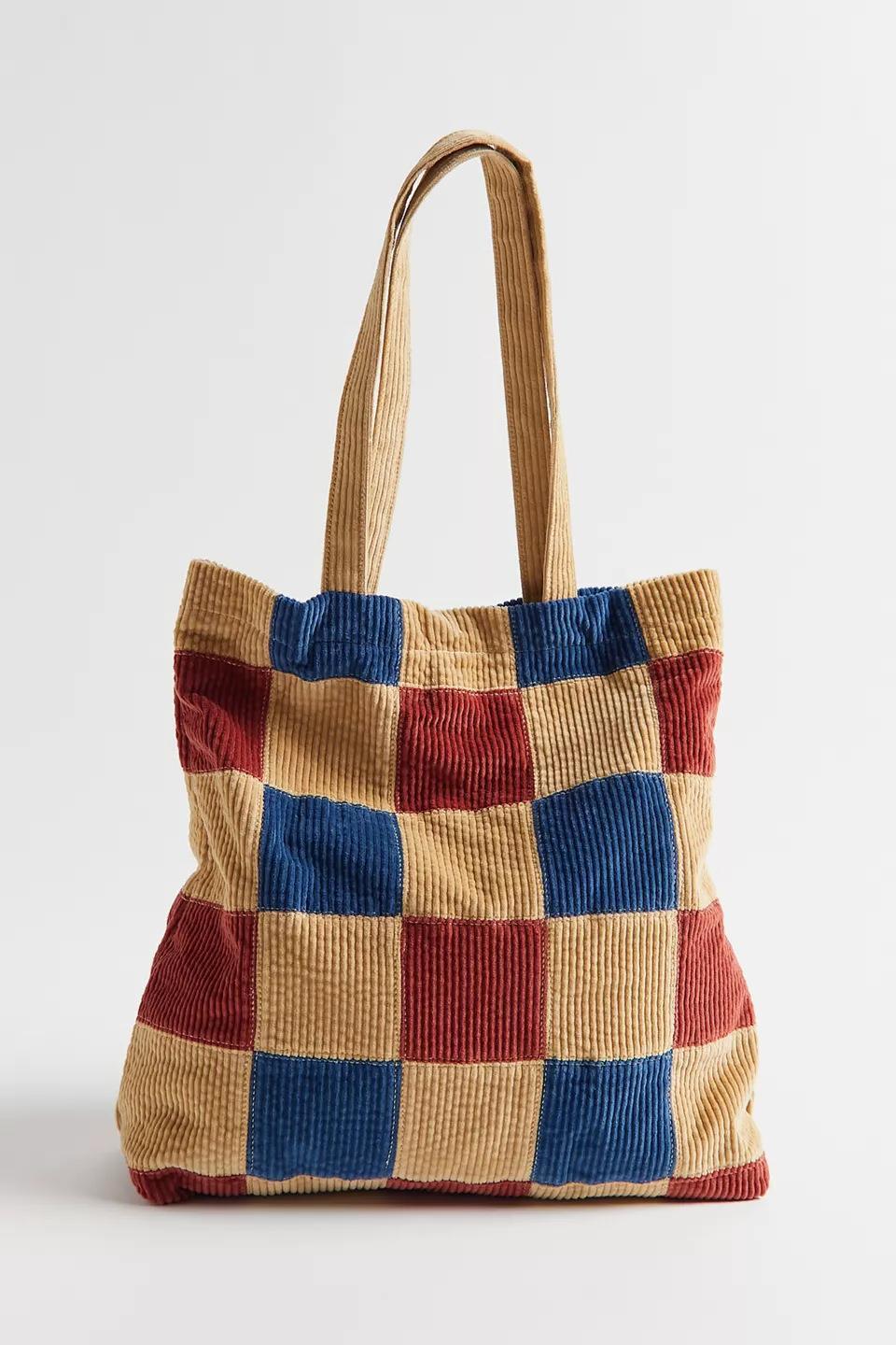 Women's New Corduroy Block Shoulder Bag