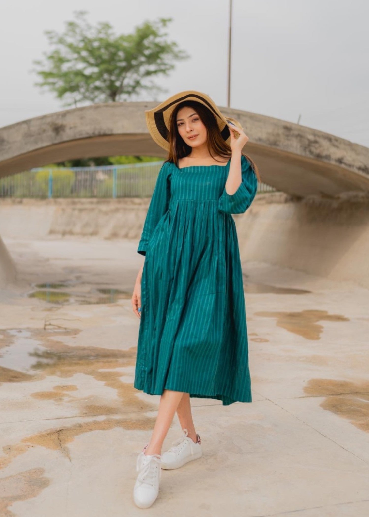 lawn Dress in Sea green