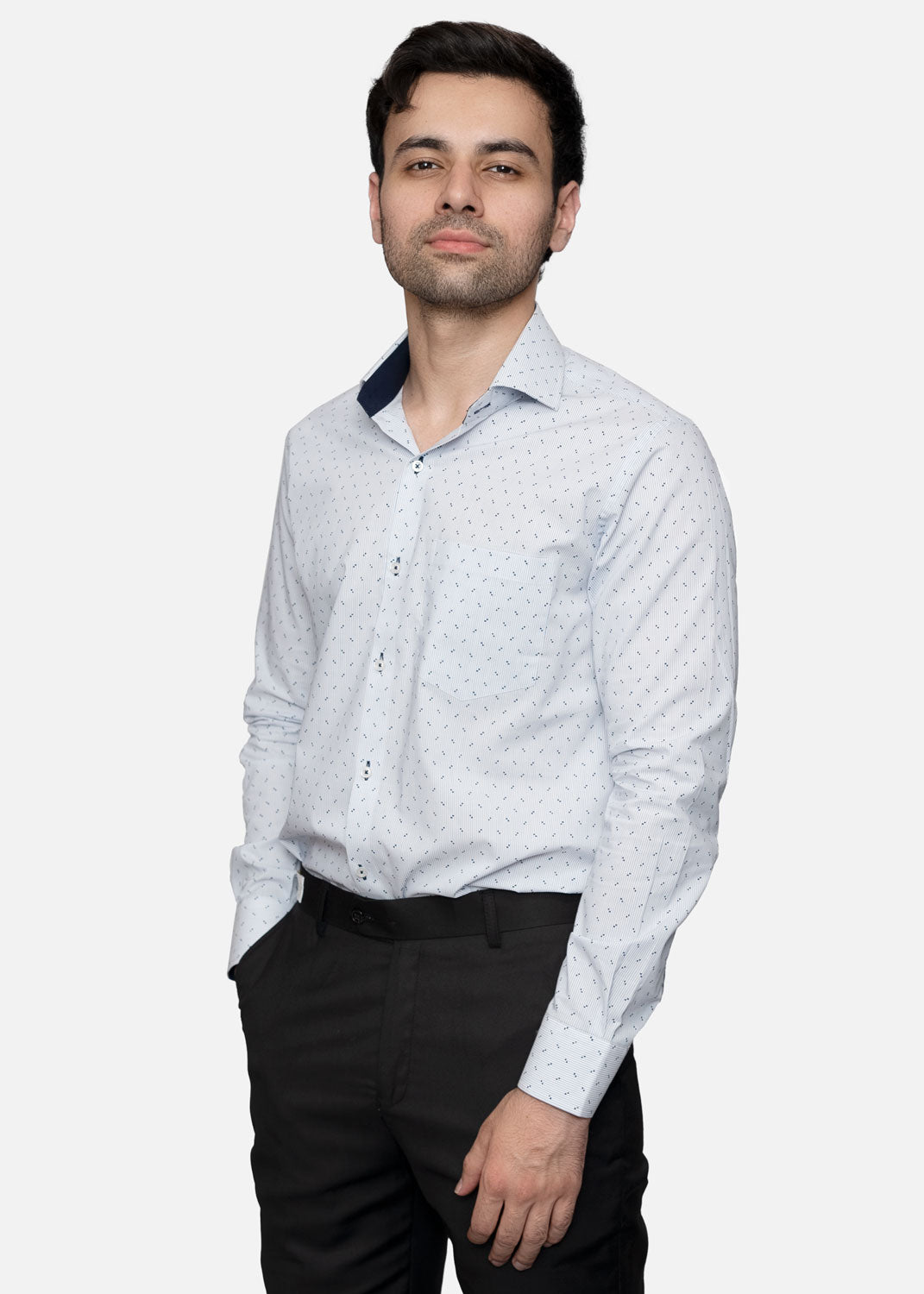 cotton Formal Shirt in Light blue