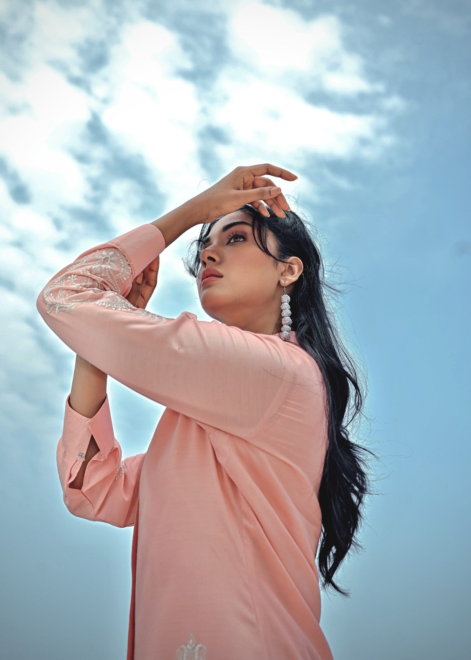 cotton viscose Kurta Set in Blush pink