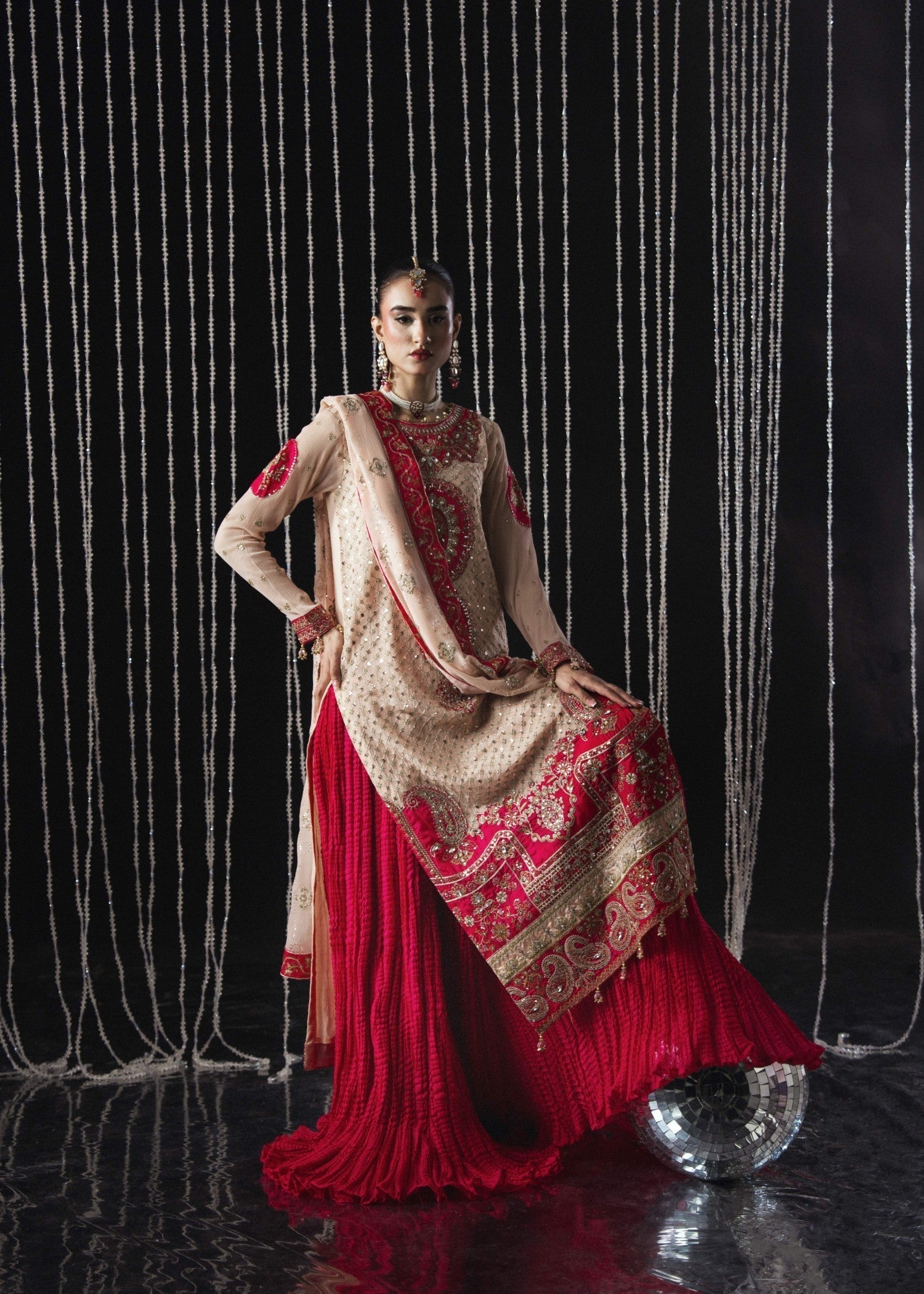 chiffon Sharara in Light pink
