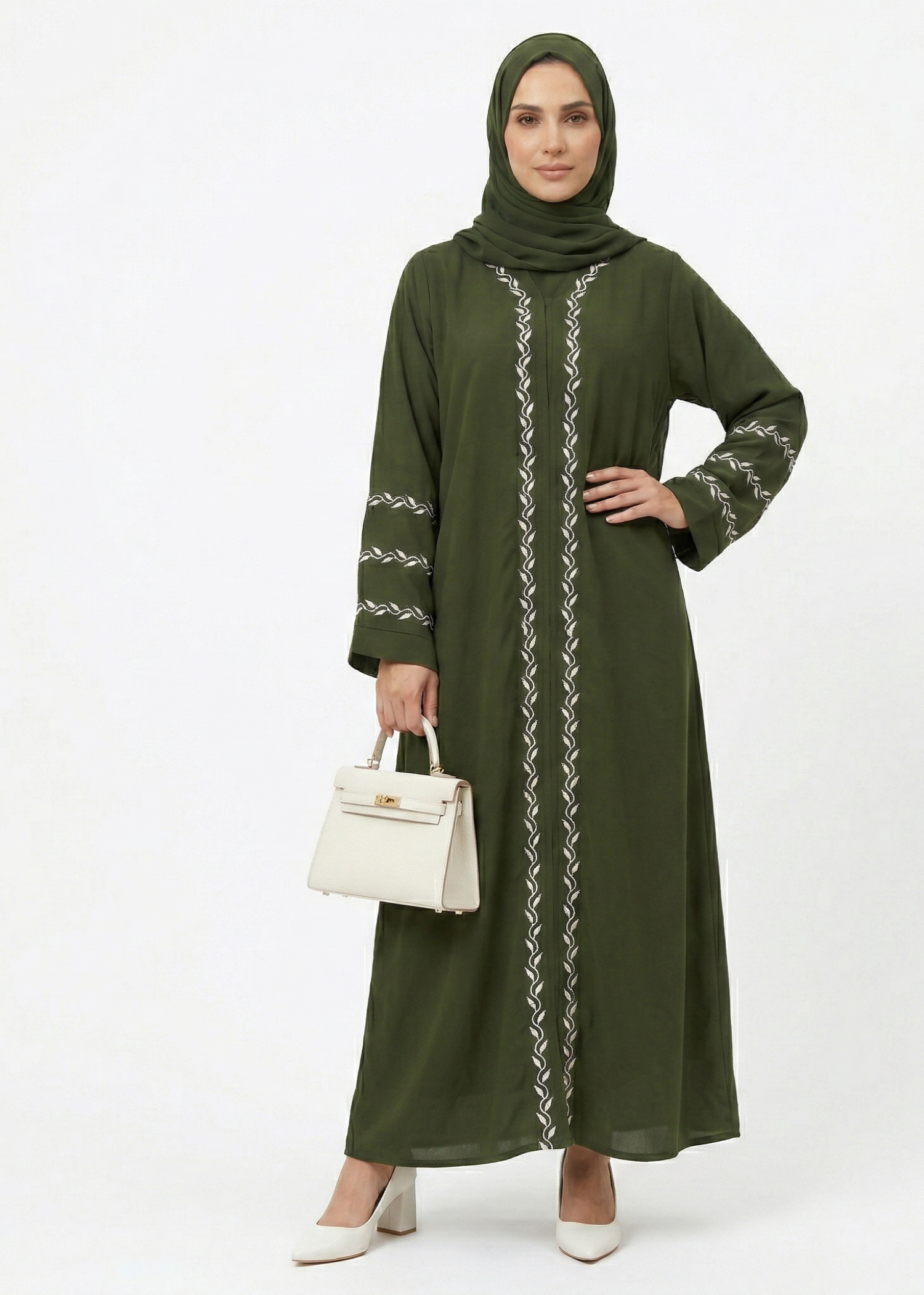 nidha Abaya in Army green
