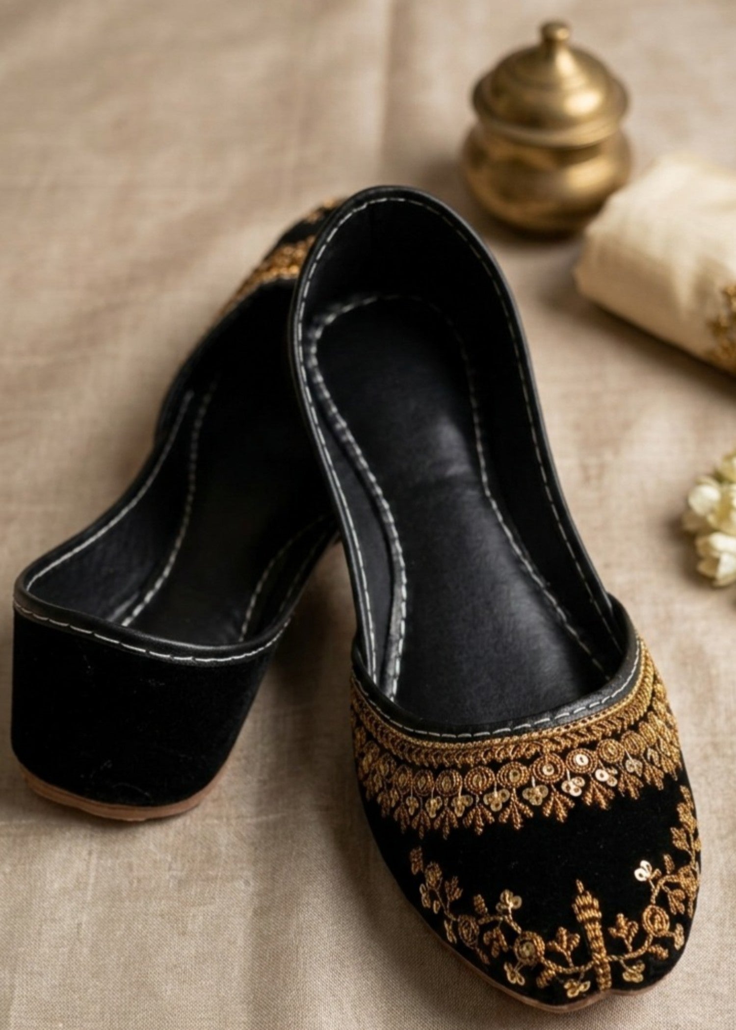 Khussa in Black by - High Quality Women Khussa TKB2474