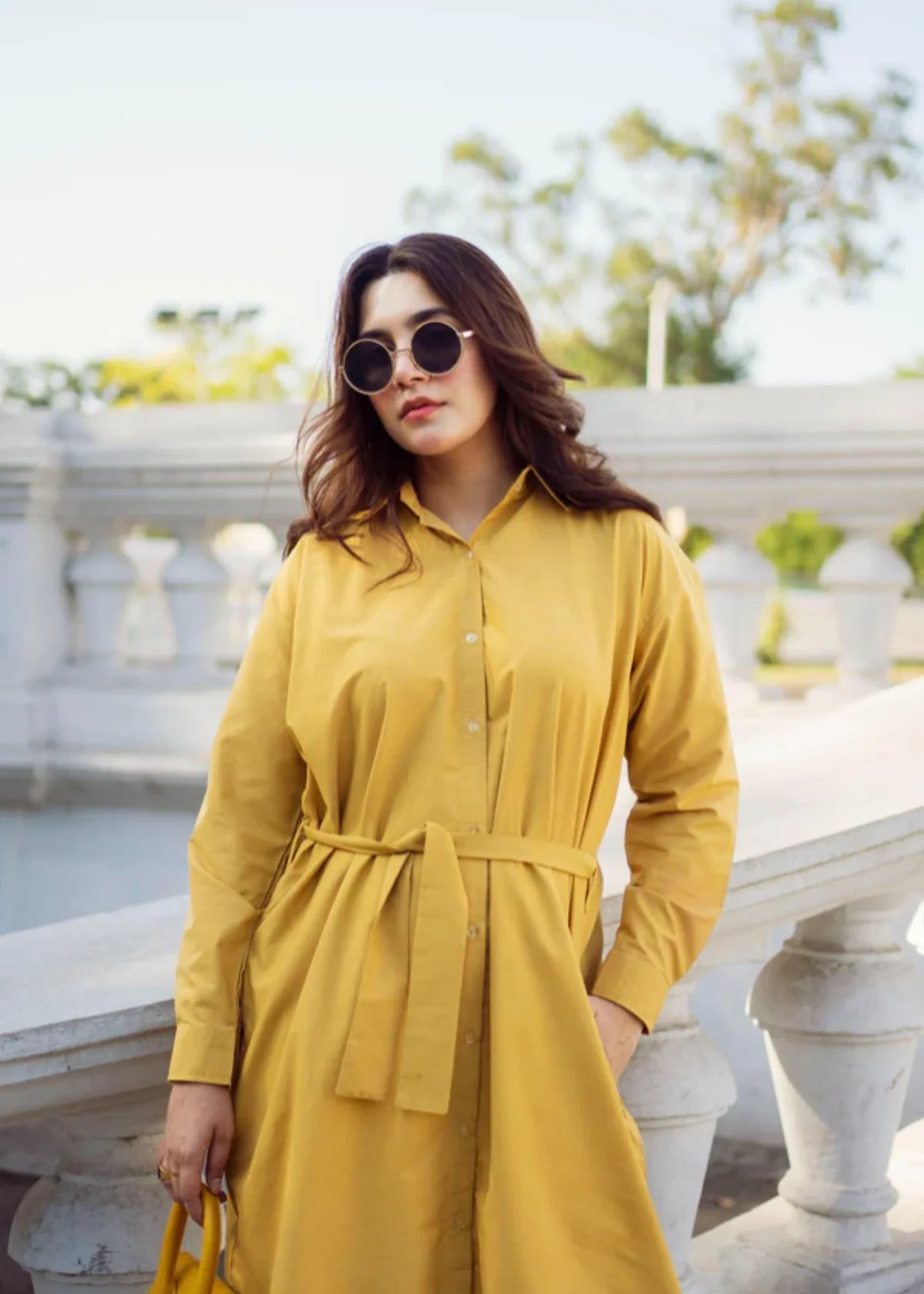 cotton Dress in Mustard